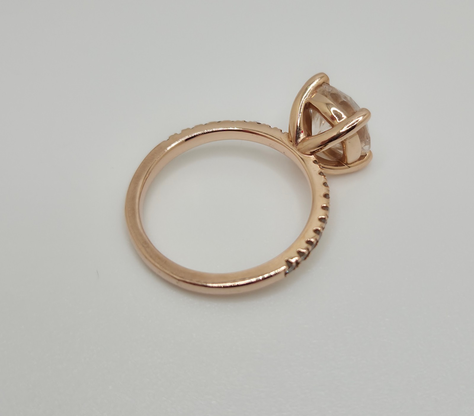 LAB CREATED DIAMOND RING – 14k ROSE GOLD – 2.53 ROUND VS1 RARE CARAT – 6.25 SIZE