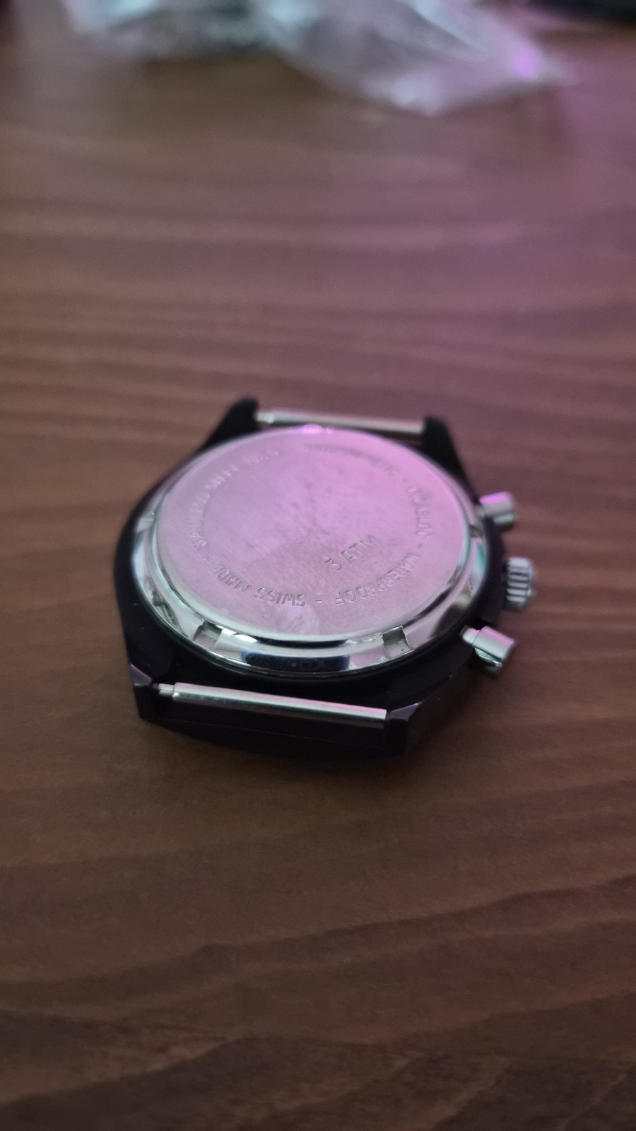 Vintage PVD Black Swiss Made Incabloc 3 ATM Chronograph Case – 40.6mm Replacement