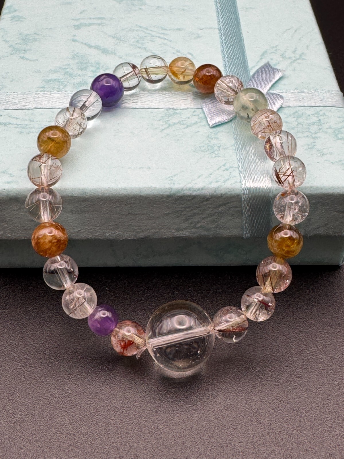 MultiGemstone Quartz Crystal Vibrant Energy and Harmony Handcrafted