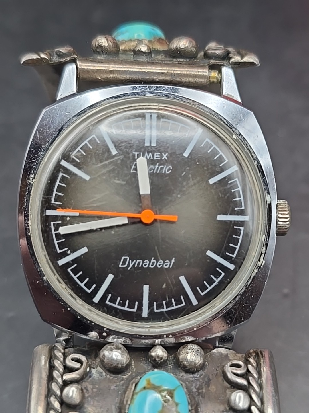 Timex Dynabeat Electric Men’s Watch With Navajo Sterling And Turquoise Band