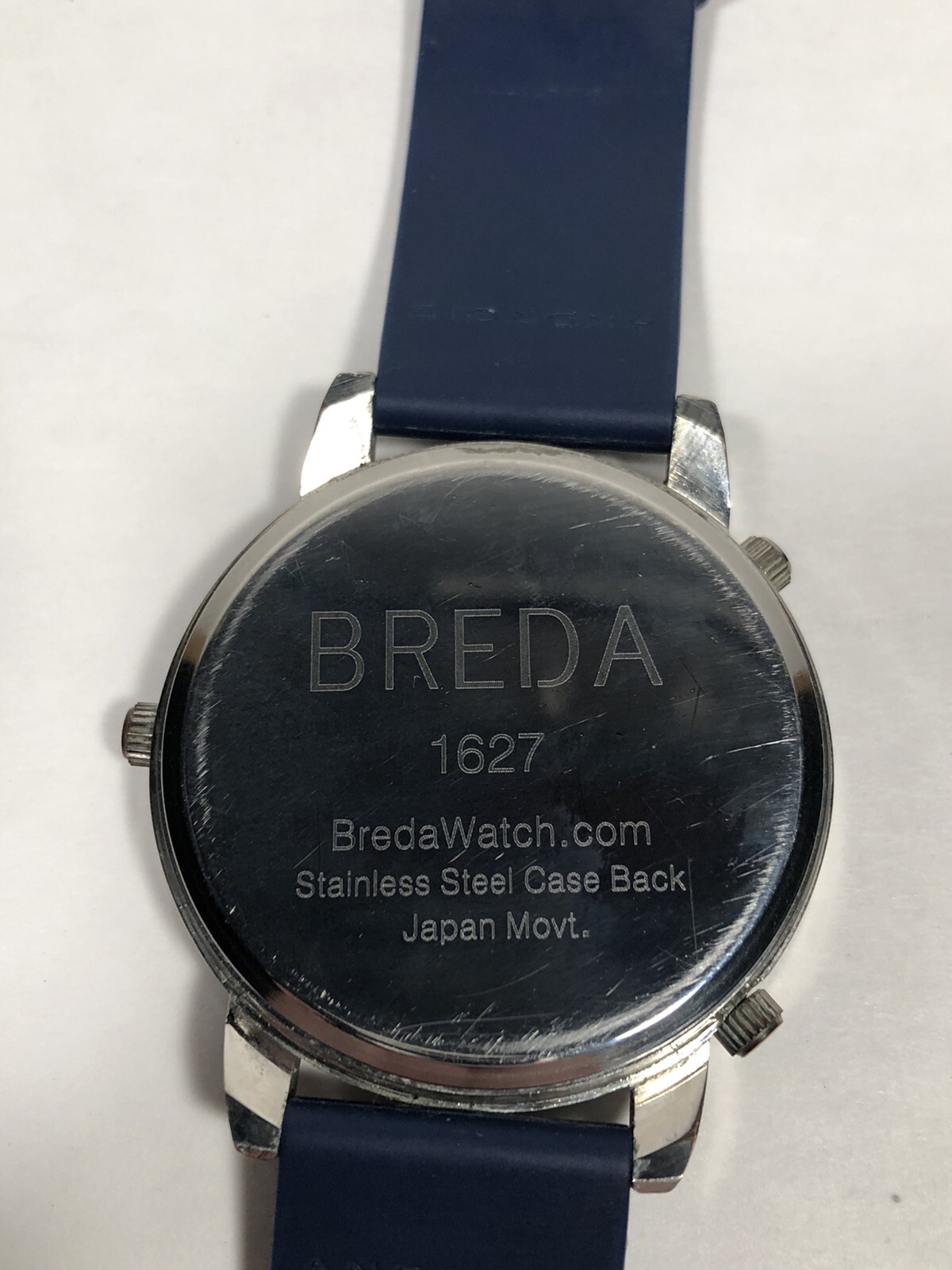 BREDA Triple Time Silver Case Quartz Analog White/Dark Blue Men’s Watch 1627