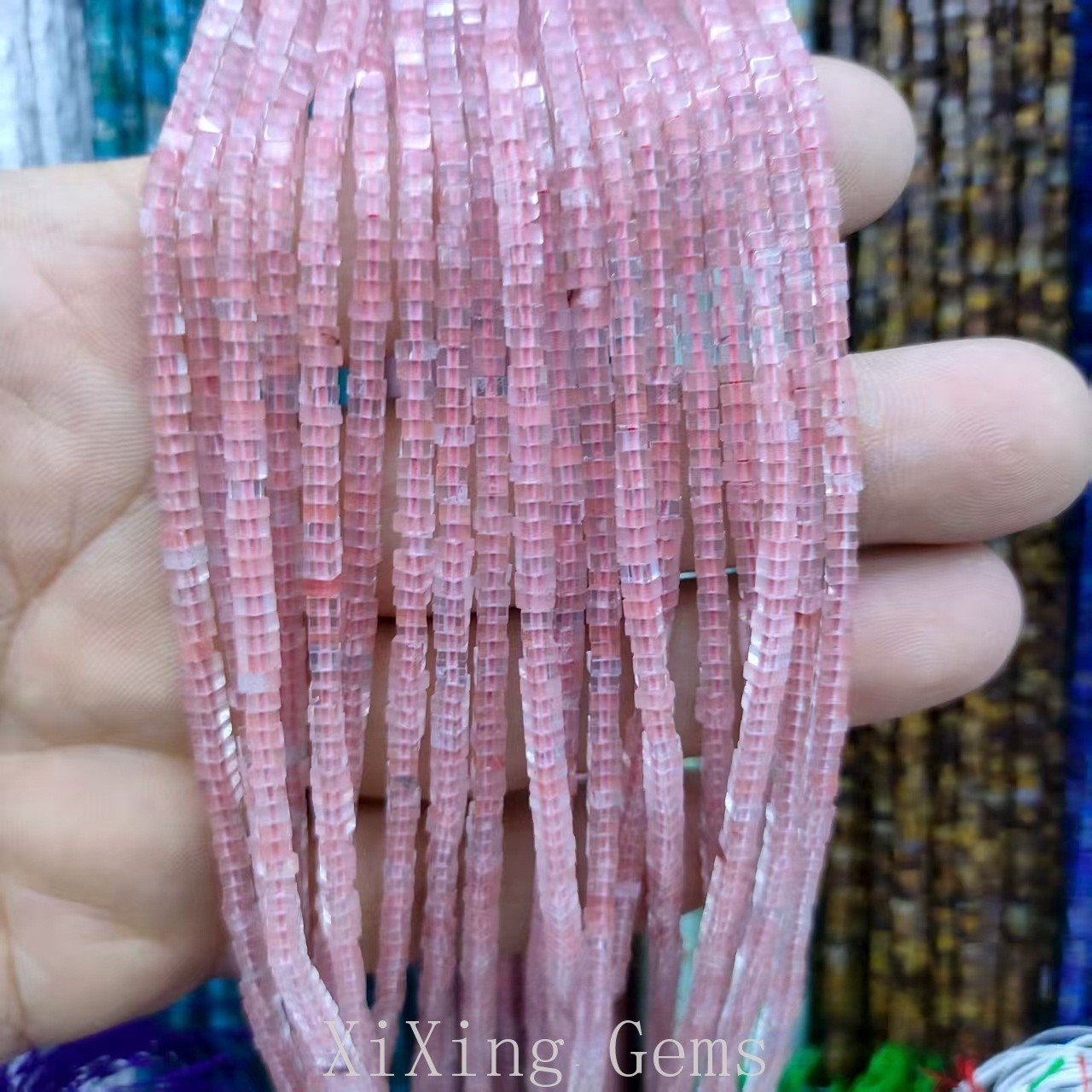 1x2mm Red Watermelon Crystal Flat Square Disc Spacer Beads for Jewelry Making
