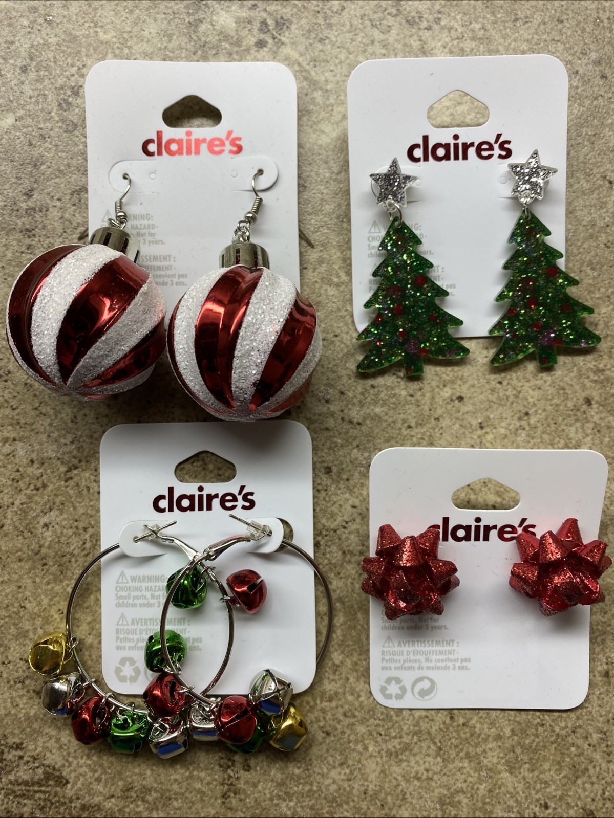 LOT OF Claire’s Christmas Earrings and Other Accessories OVER $200 RETAIL!
