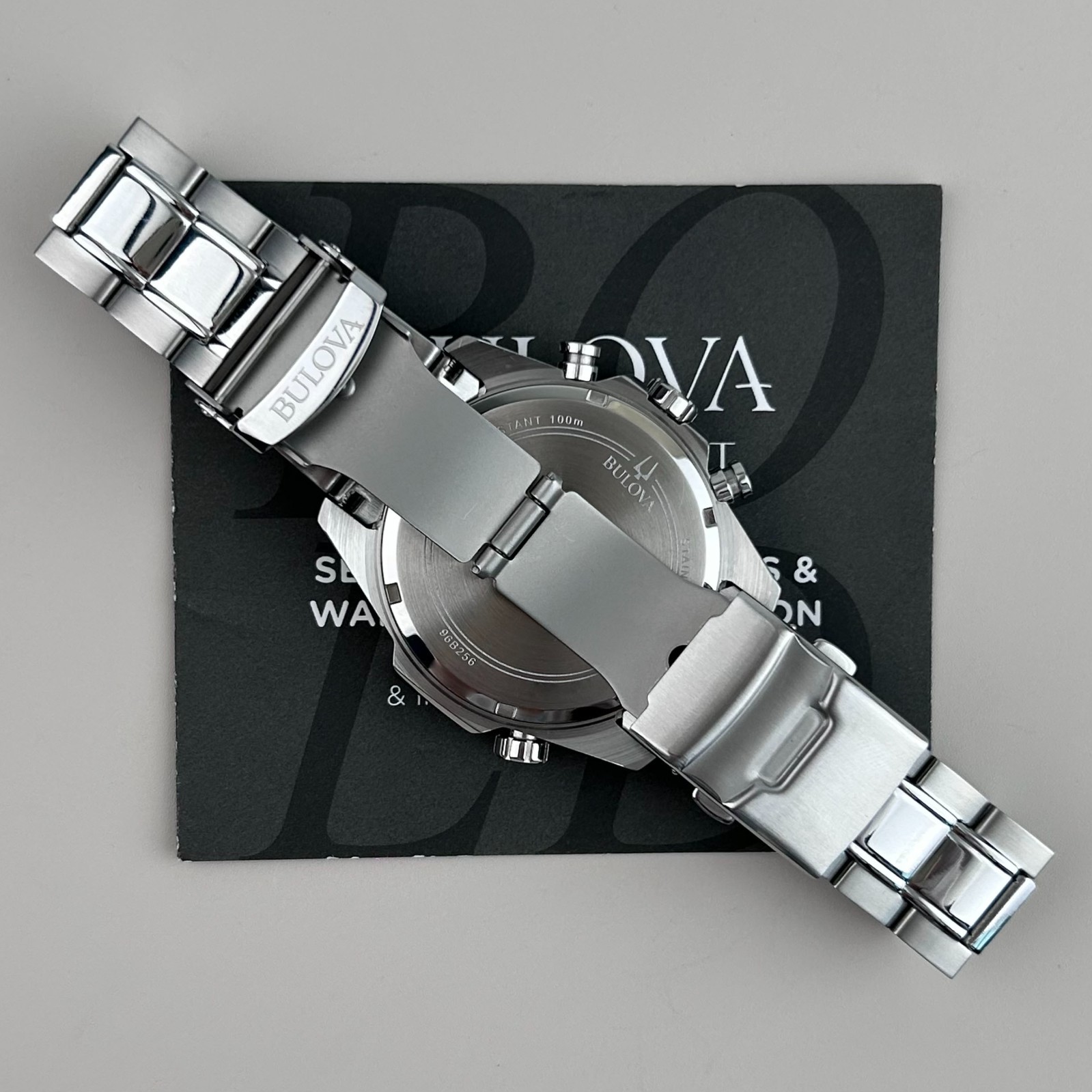 New Bulova Marine Star 96B256 Chronograph Blue Dial Quartz Watch 43MM