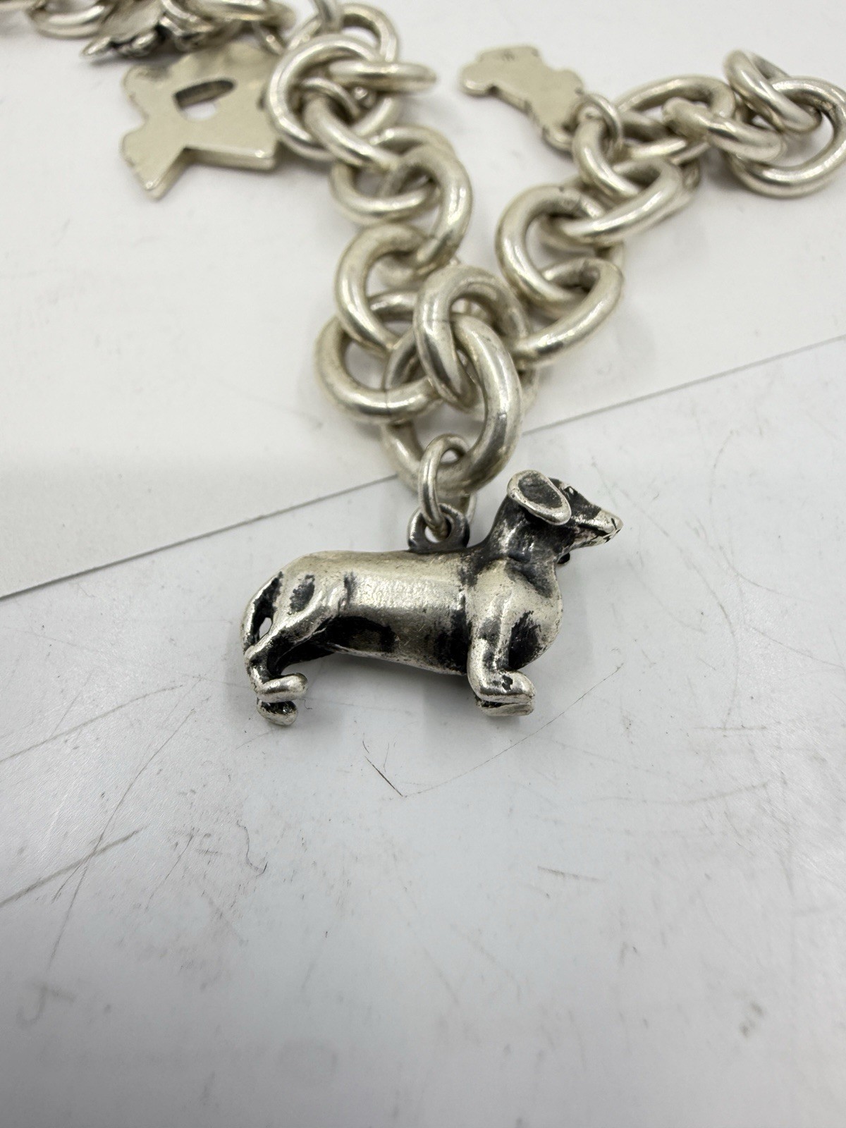 James Avery Sterling Silver Charm Bracelet Texas Turtle Dog 6.5” 36.3g 7”
