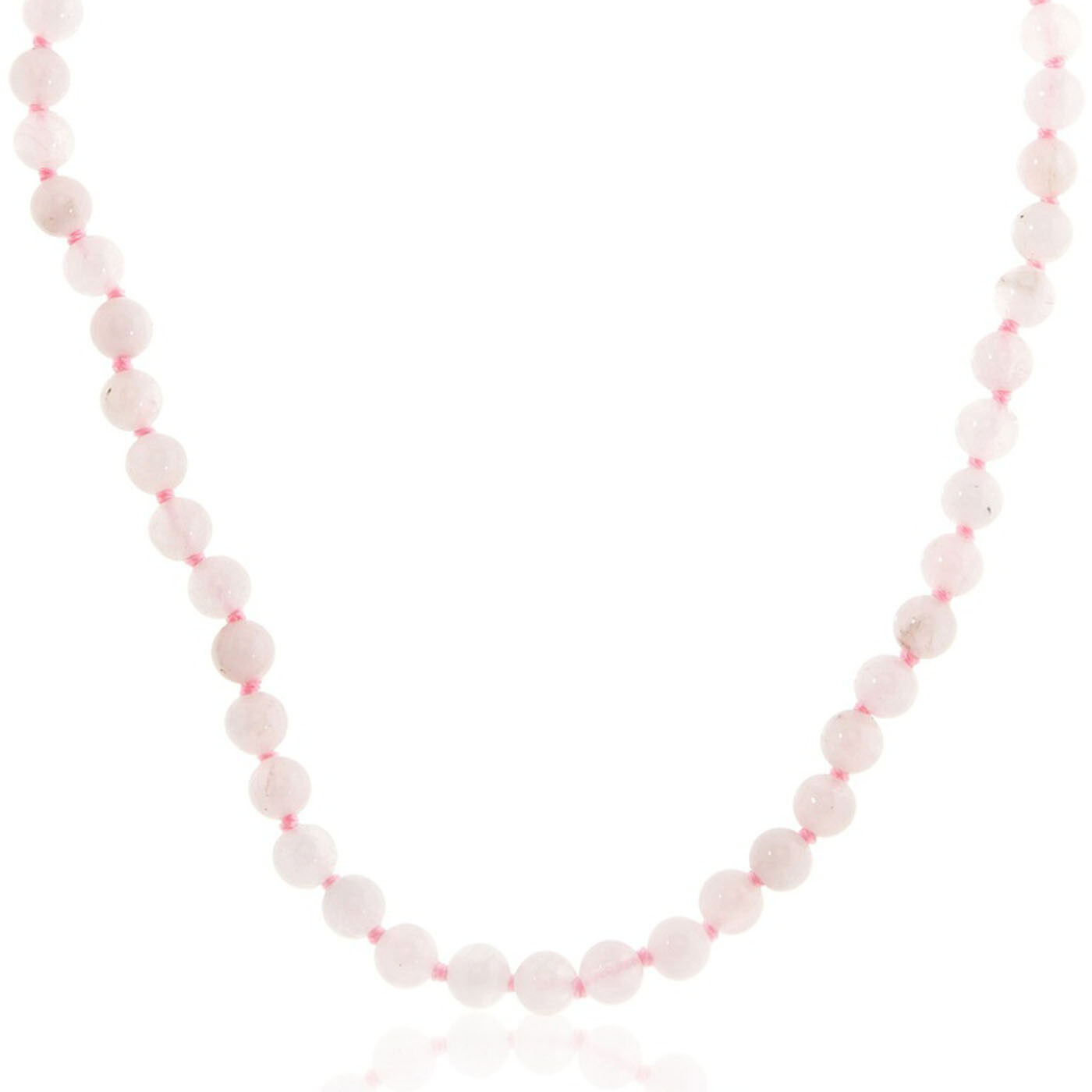 Halskette Silber echt Silber 925 Sterlingsilber Rosenquarz 42-47 cm lang Kette
