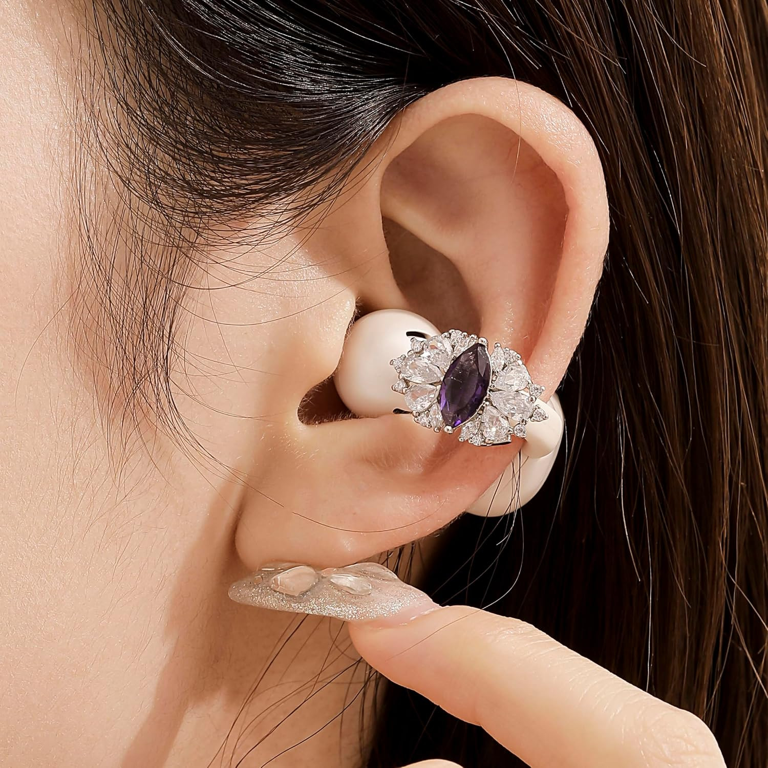 Butterfly Rhinestone Earbud Accessories for Clip-On Open-Ear Earbuds
