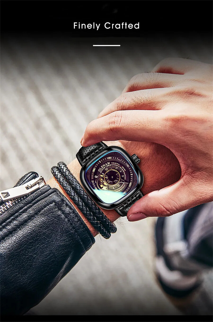 2025 New Mechanical Watch for Men Breathable Leather stainless Steel Automatic