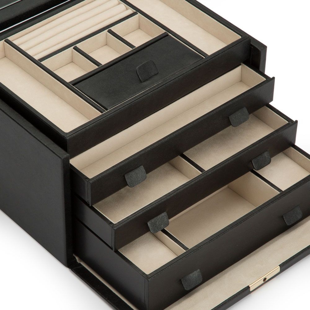 WOLF Palermo Large Jewelry Box Black Anthracite BRAND NEW