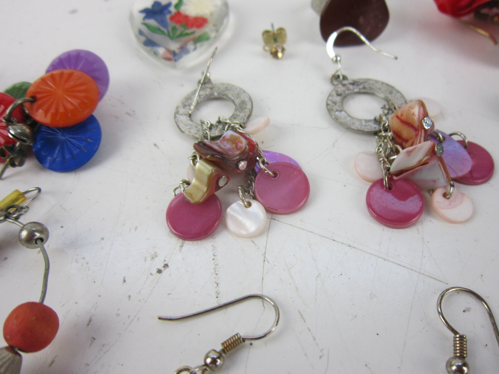 Vintage Earrings Lot, Some Clip On. Ring, Pendant. Not Researched.