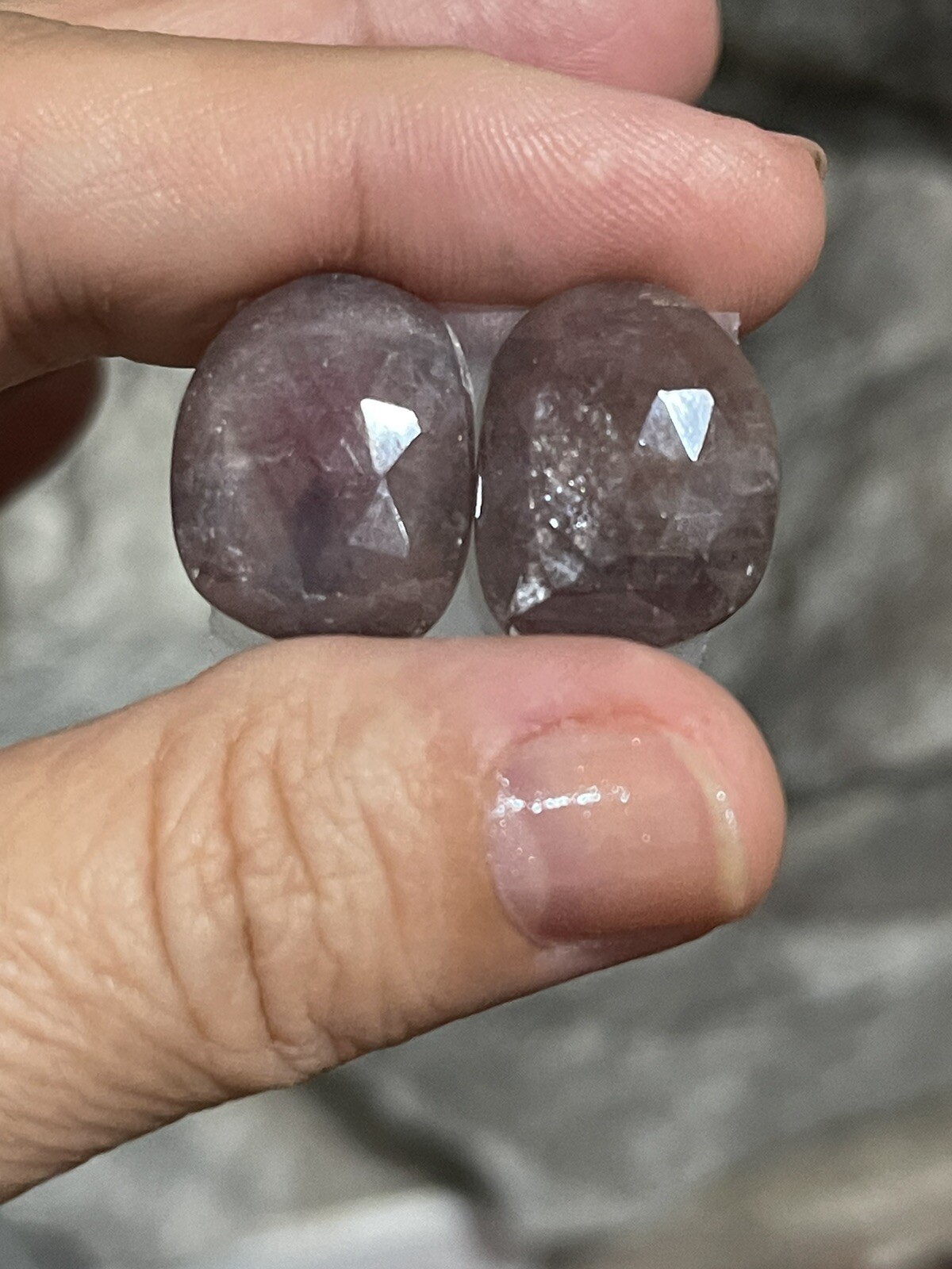 30.8ct 19.6×15.6×4.7mm Pair Dusty Pink Natural Sapphire Cabochons Rose Cut