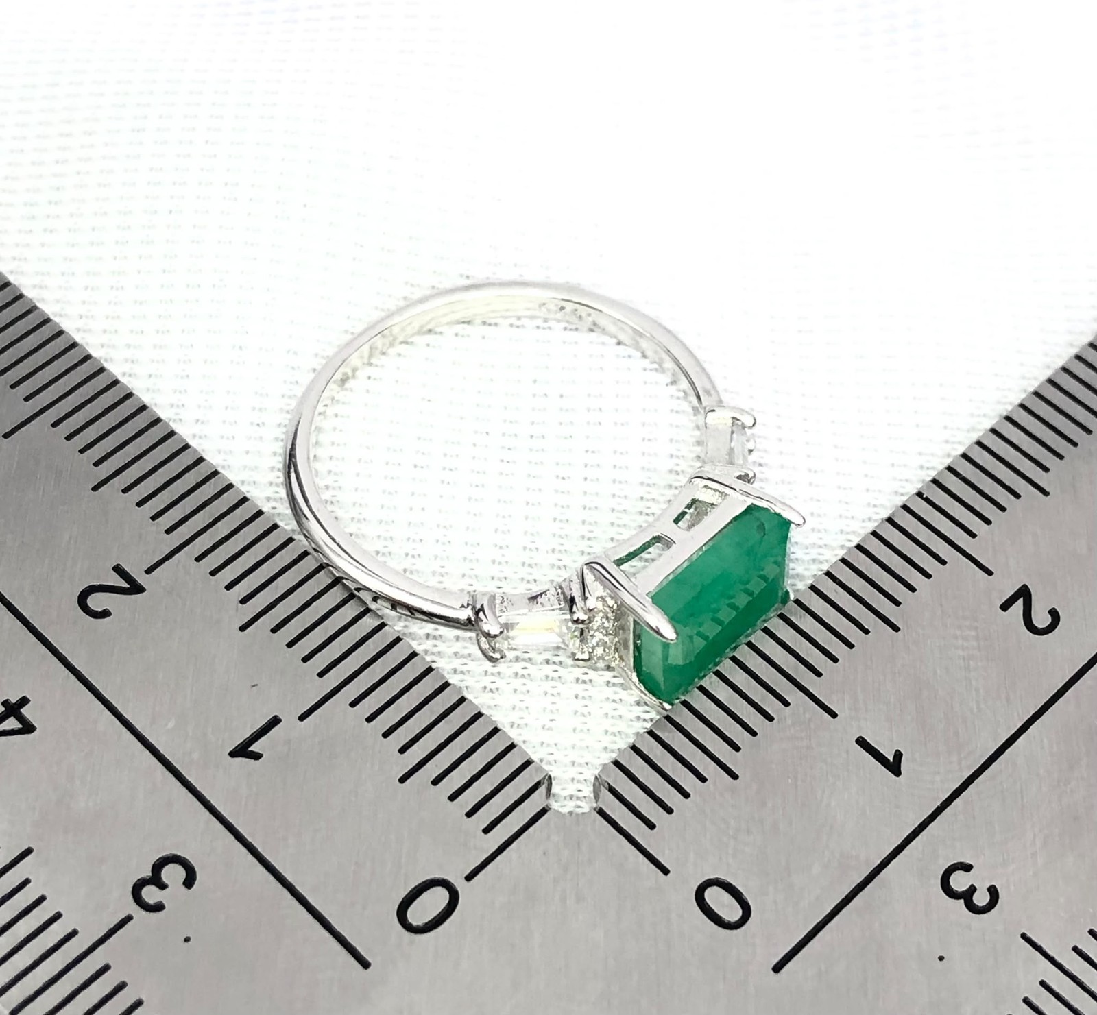 Natural Emerald Gemstone 925 Sterling Silver Ring Octagon Top Rich Green 7