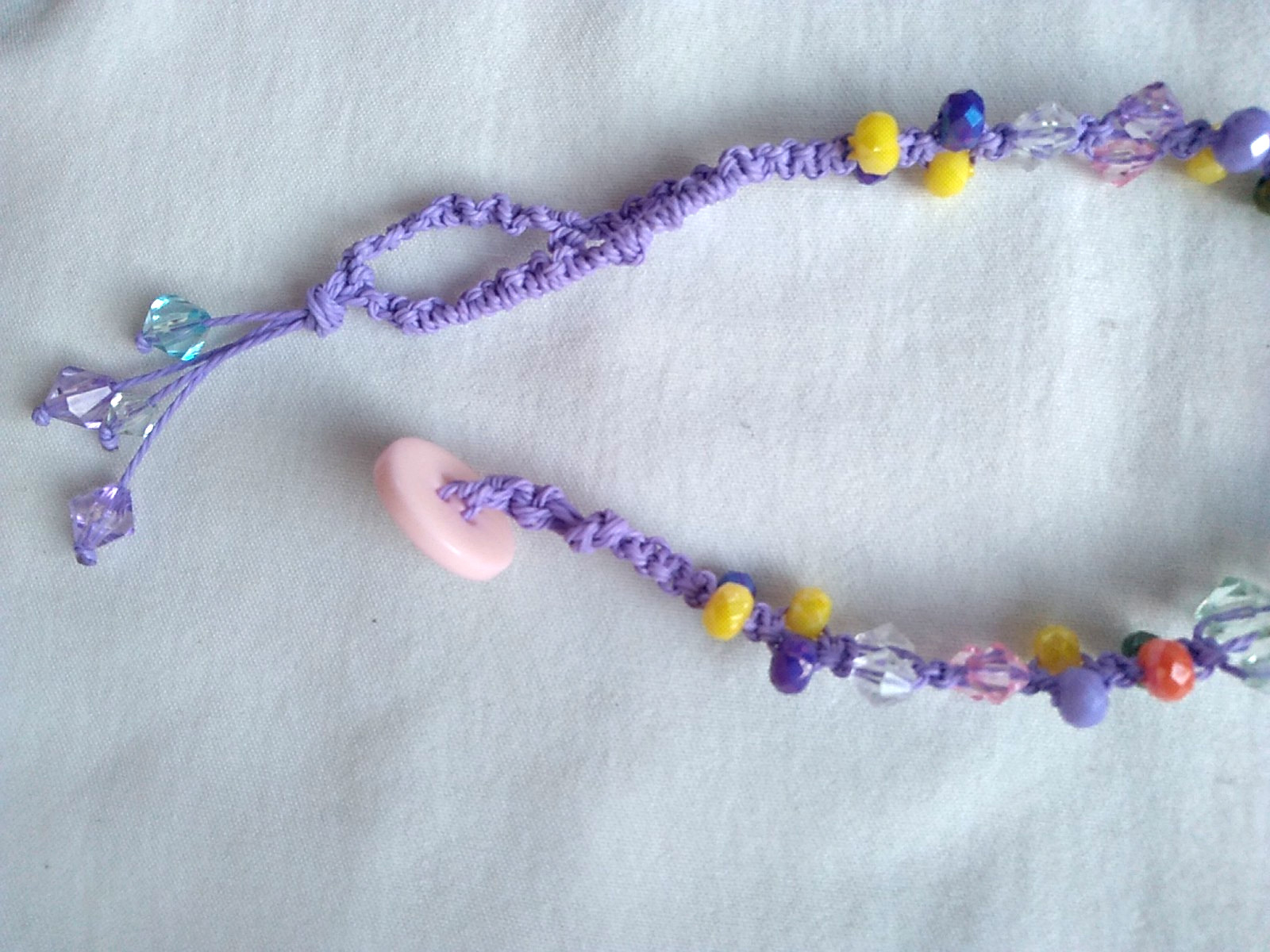 Beaded Macrame Anklet 9-10″Adj Bracelet Boho Jewelry US Seller New