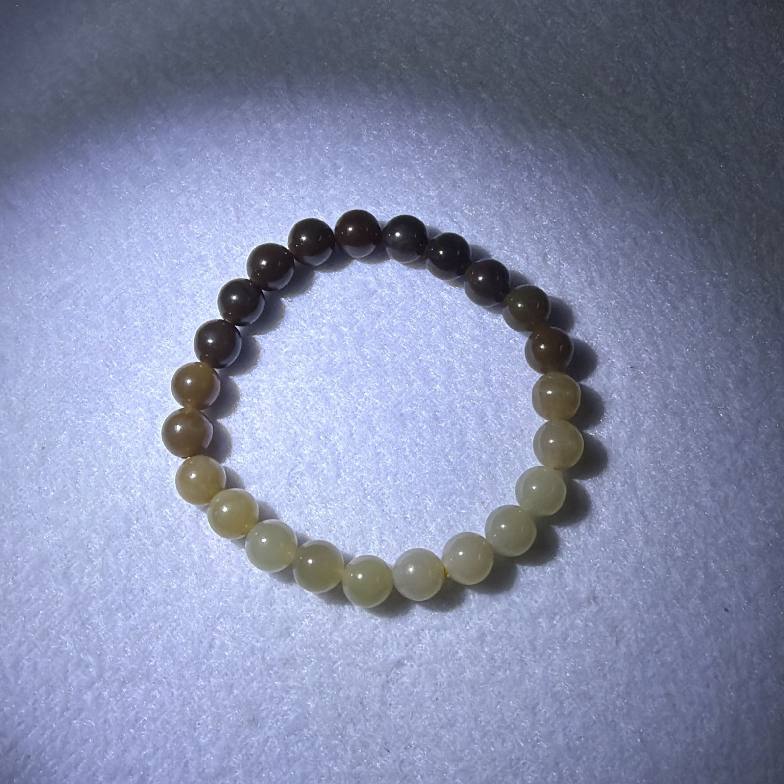certified nephrite jade bead bracelet 和田玉手链 （糖料渐变色手链，和田老料）#183