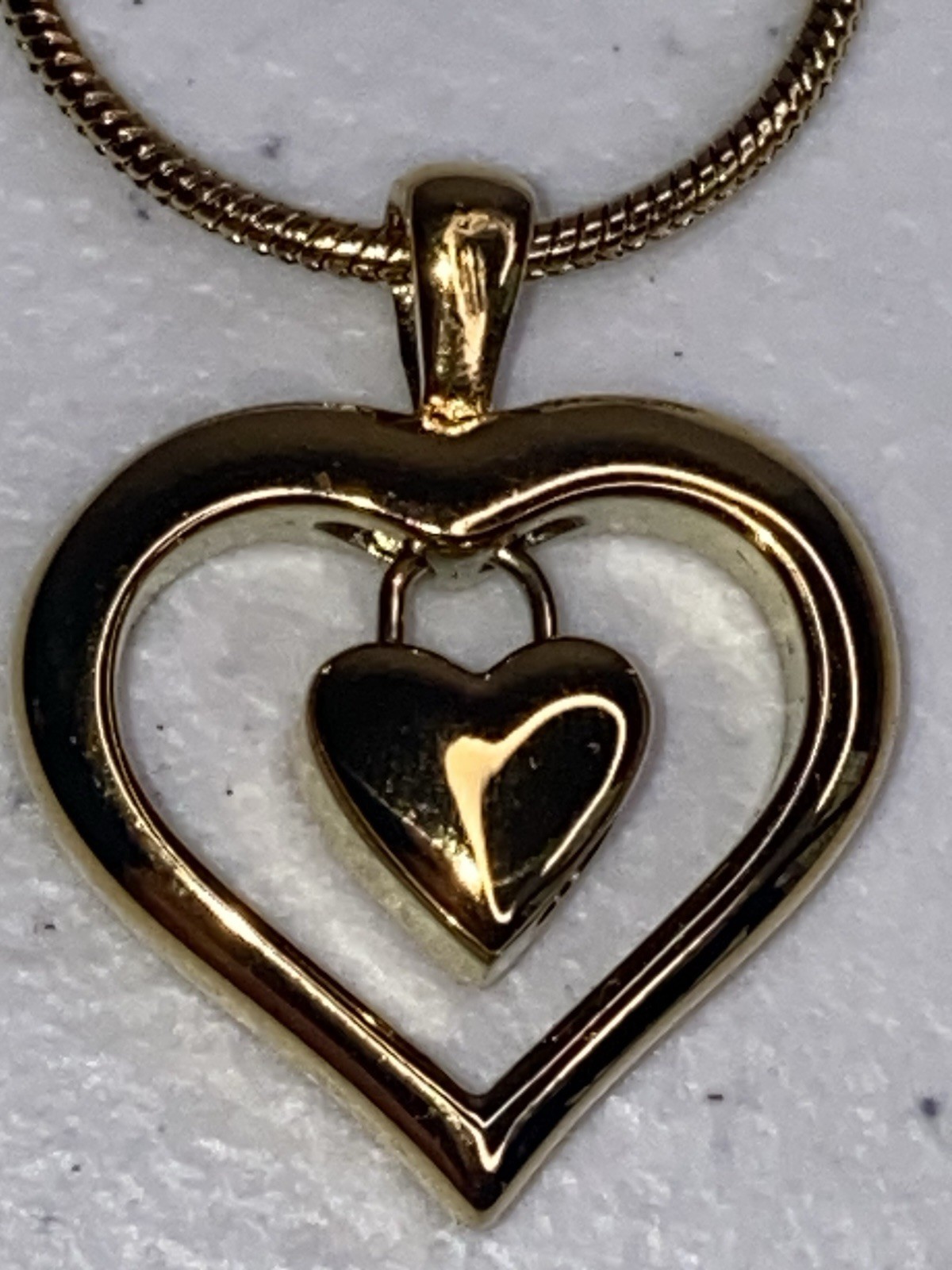 12K Gold Filled Heart Pendant Necklace 1/20 GF Gift Box New