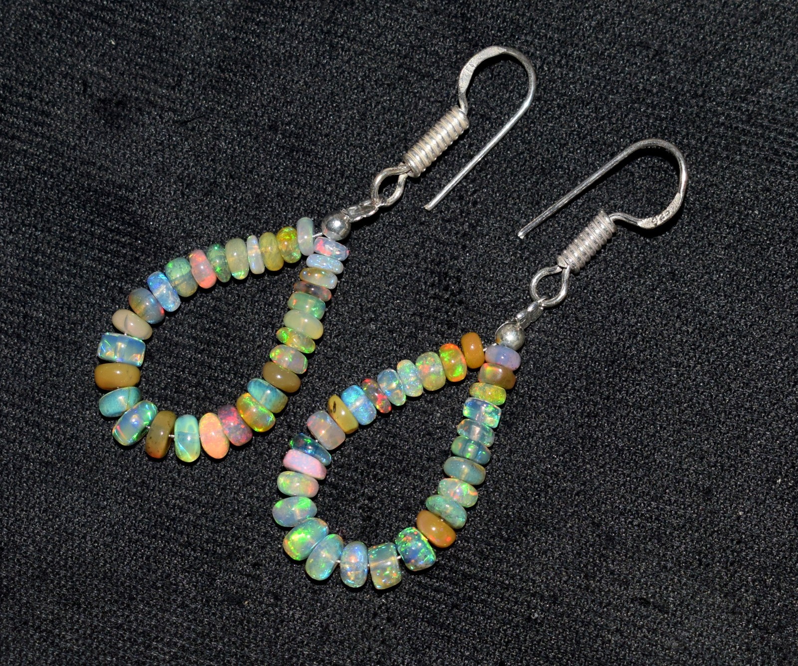 Natural Ethiopian Opal Earrings Droop Earring, Opal Gemstone Beads Jewelry F678