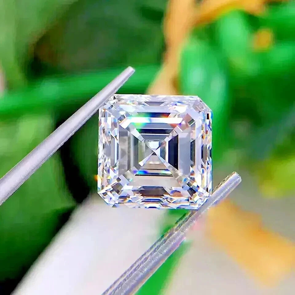 3.75 CT Natural White Diamond 9 mm 1 Pcs Asscher Cut VVS1 D Grade Certified C20