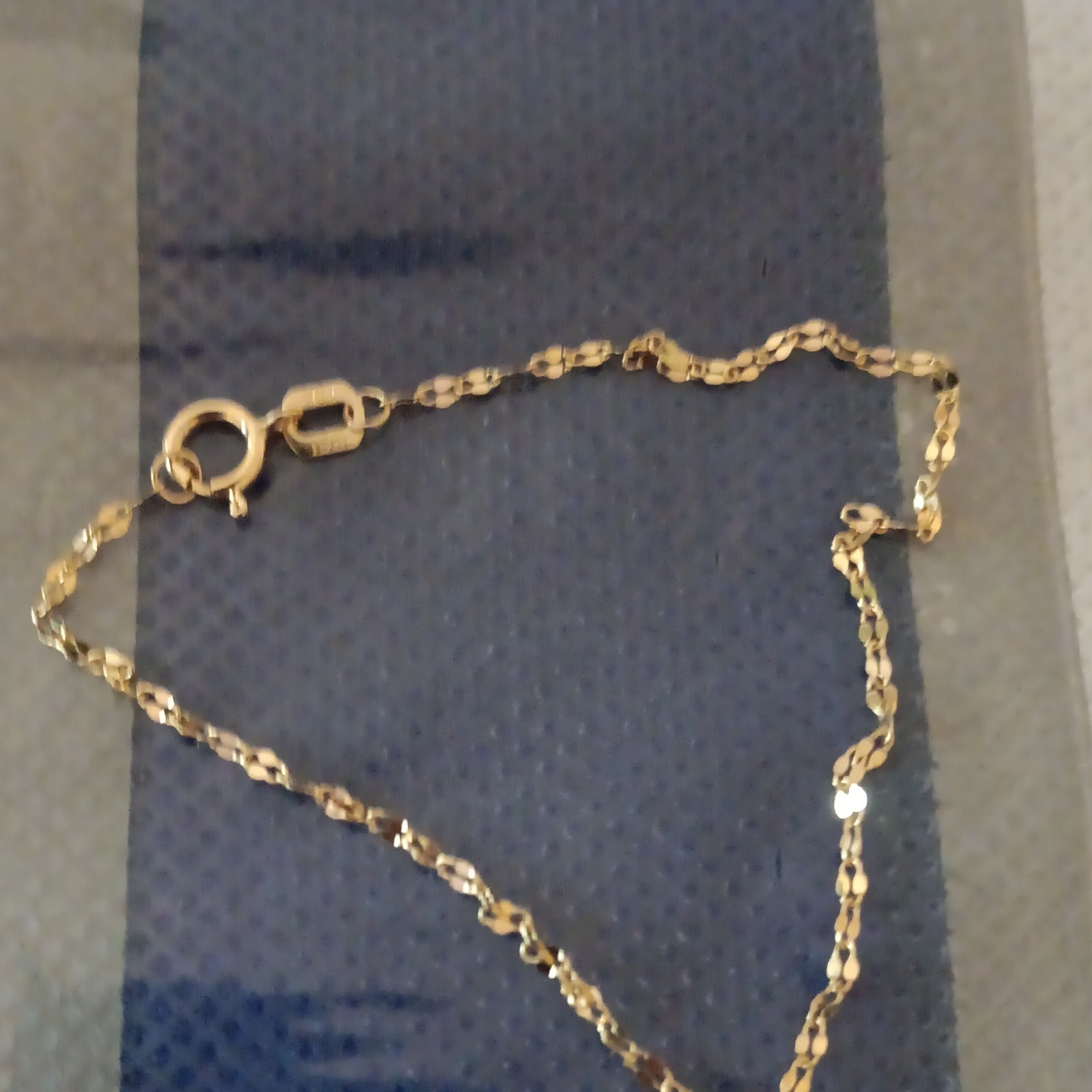 10k Yellow Gold Figaro Chain Spring Ring 6 Inch No Stone