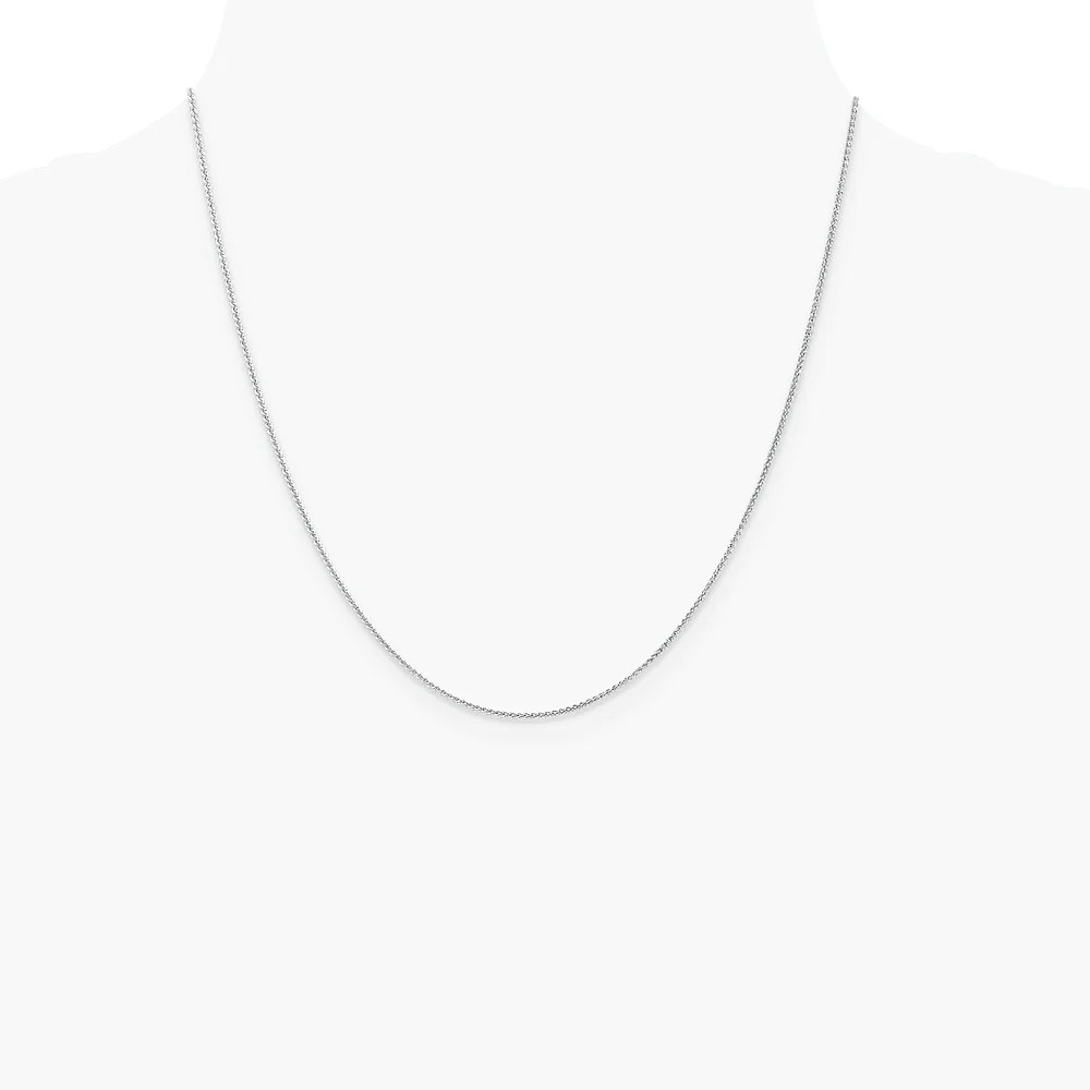 10K White Gold 1mm Spiga Chain Necklace 16″-24″