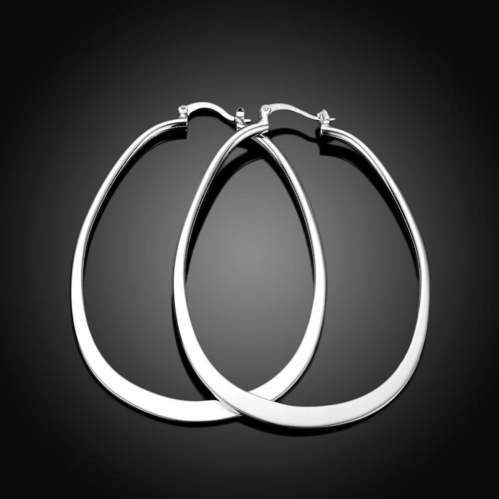 925 Sterling Silver Hoop Pierced Earrings 2.7″ inch L1