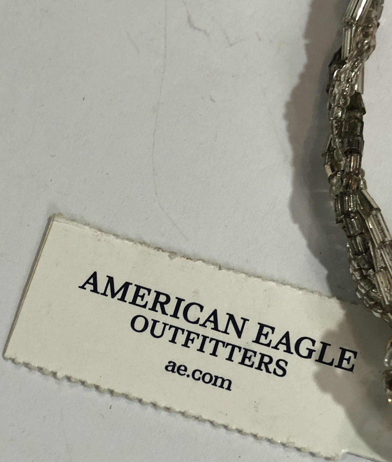 American Eagle Outfitters Bracelet Braided Clear/Silvery 6.75 in Length – NWT