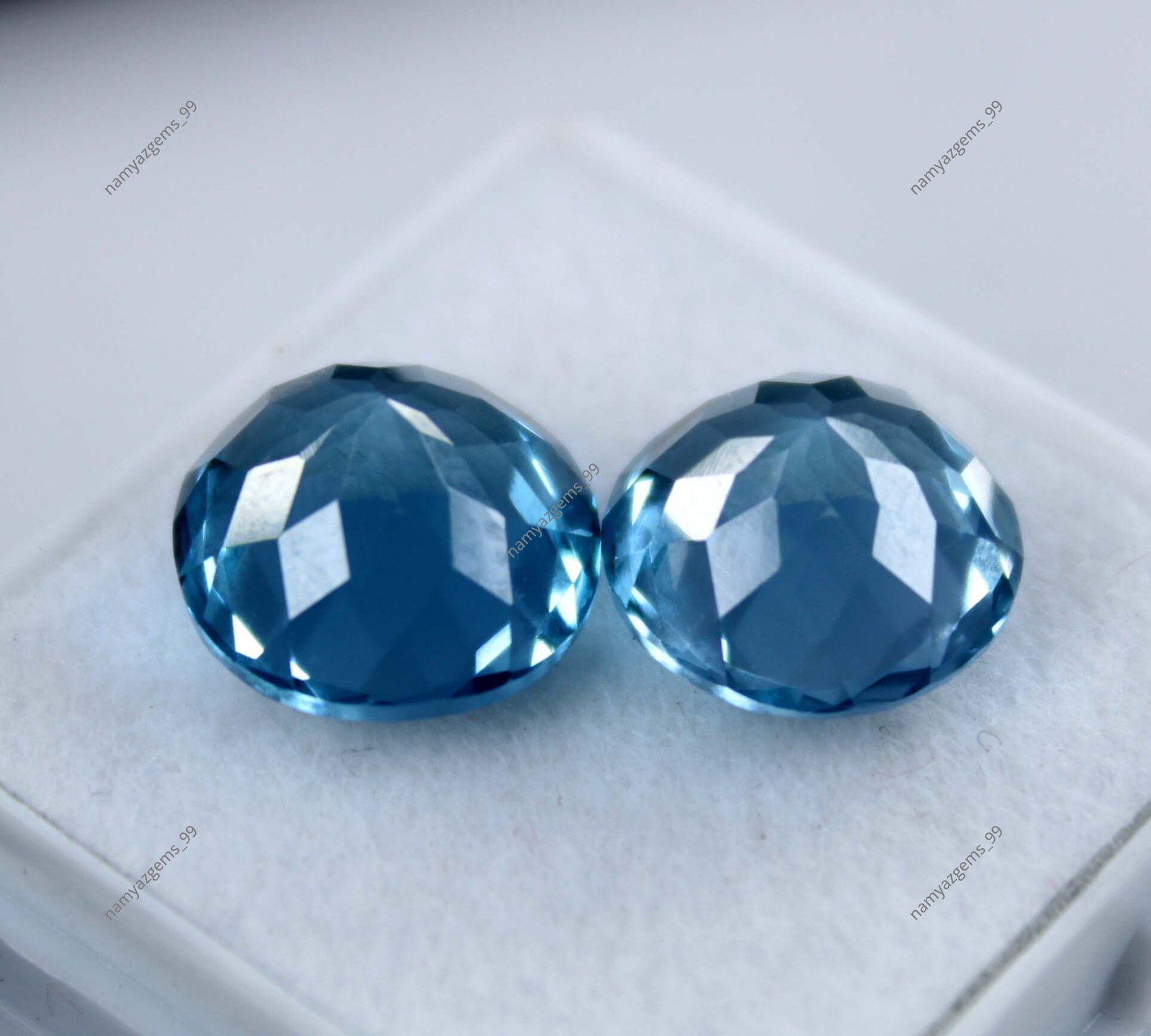 12 Ct Natural Montana Sapphire Round Cut CERTIFIED Loose Gemstone Blue Pair