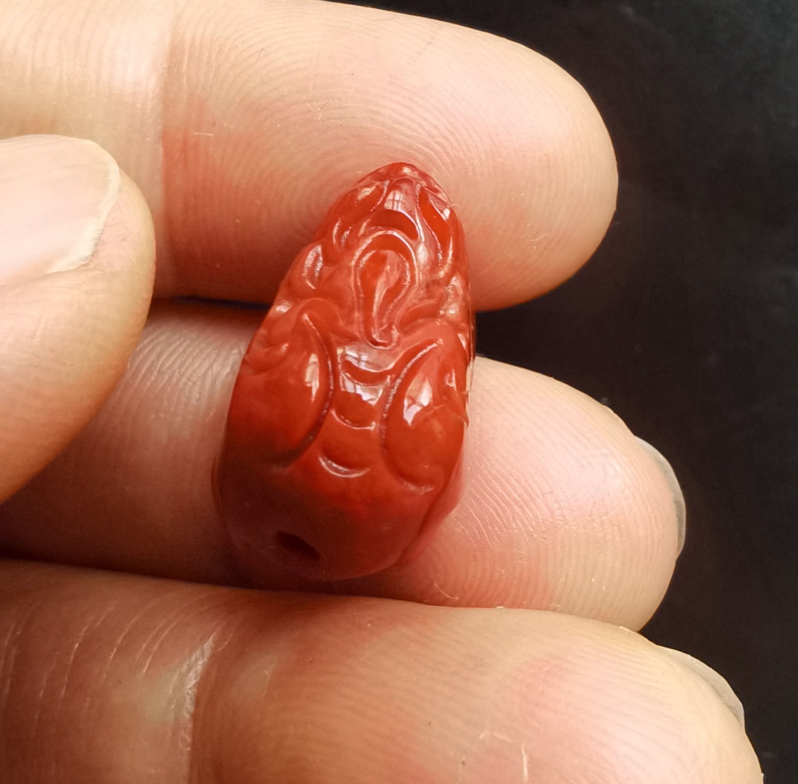 Hollow Rich Pixiu dragon carving red Jade stone pendant,amulet rope necklace