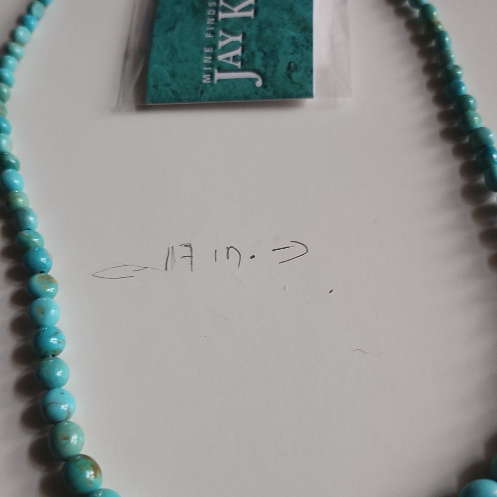 Mine Finds by Jay King Turquoise Beaded Necklace Sterling Silver 17in Hook