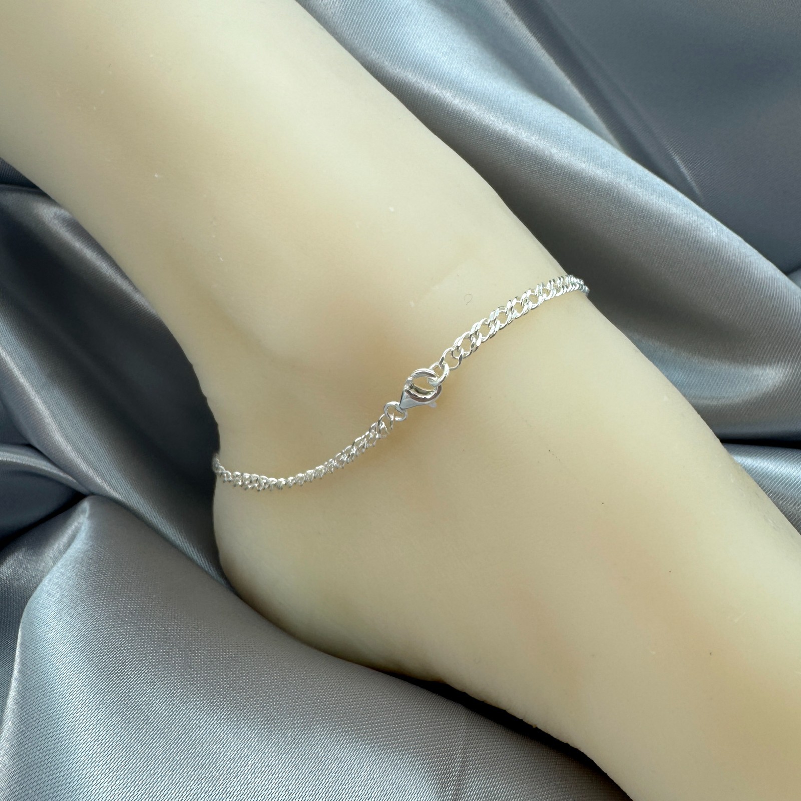 Sterling Silver Double Diamond Cut Necklace Chain (All Sizes) Made in Italy