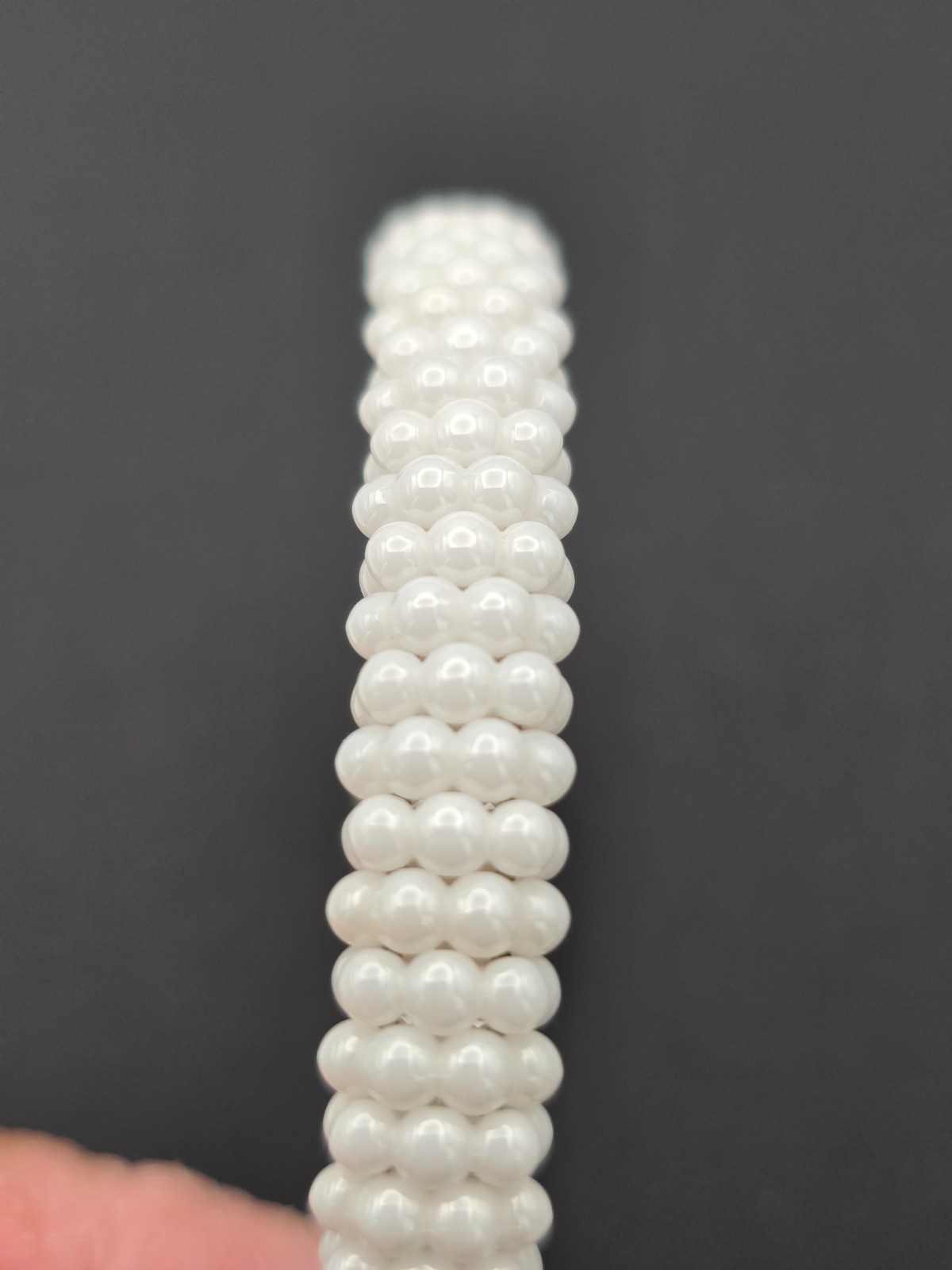 LAGOS Caviar White Ceramic Sterling Silver 18K Bracelet Average Size