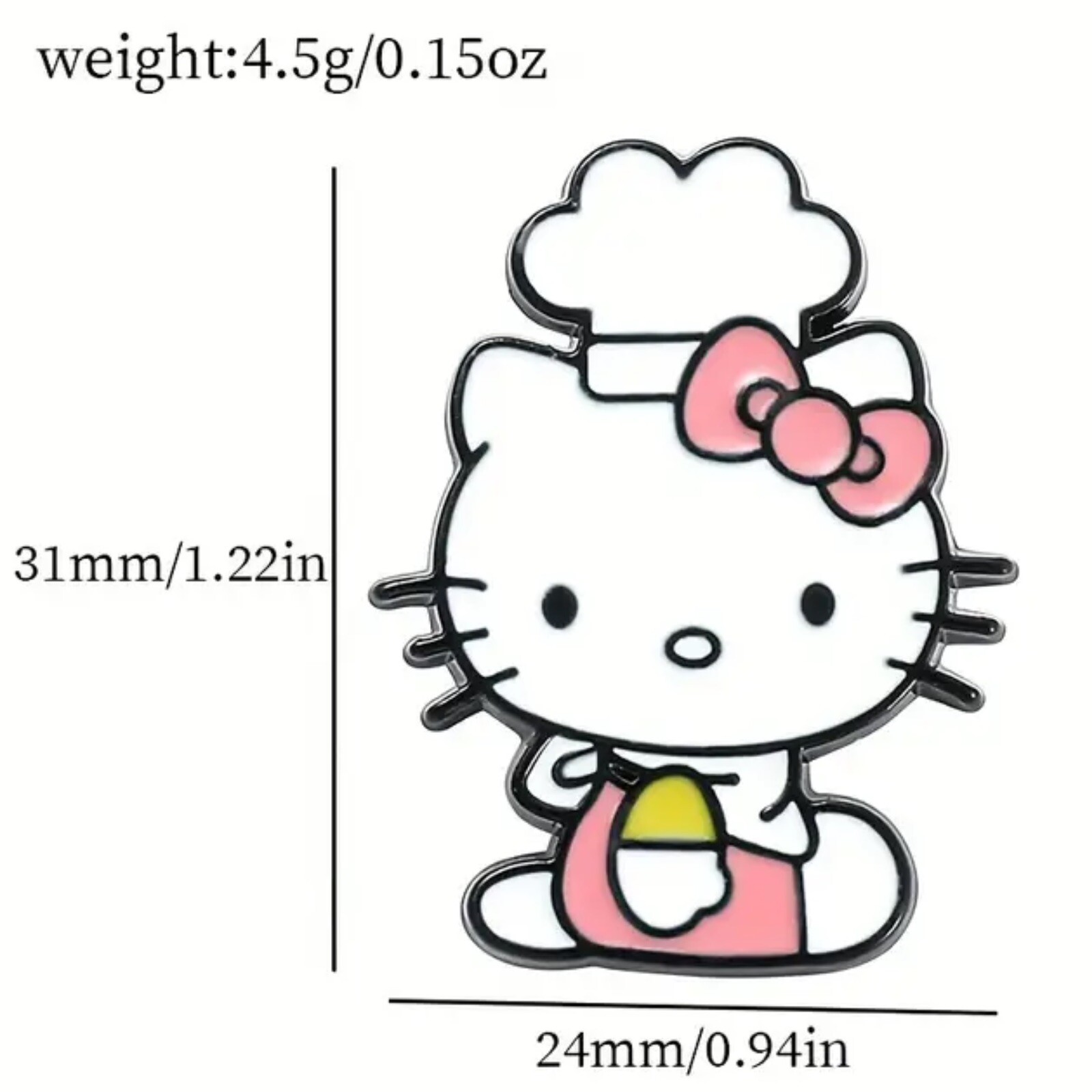 Hello Kitty Chef, Enamel, Alloy, Pin, Brooch.