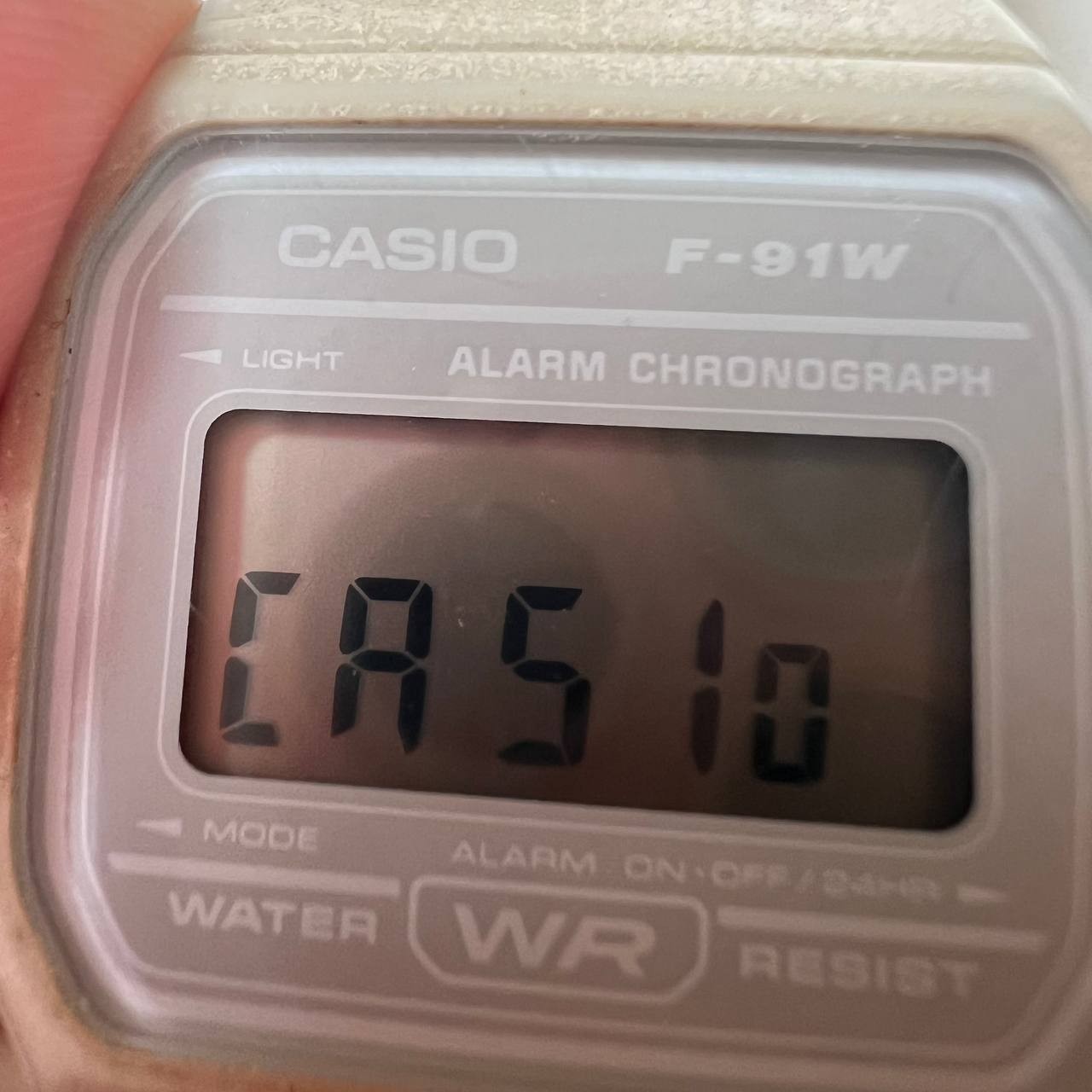 Casio f-91w 593 fully working digital rare beige / cream discontinue 025