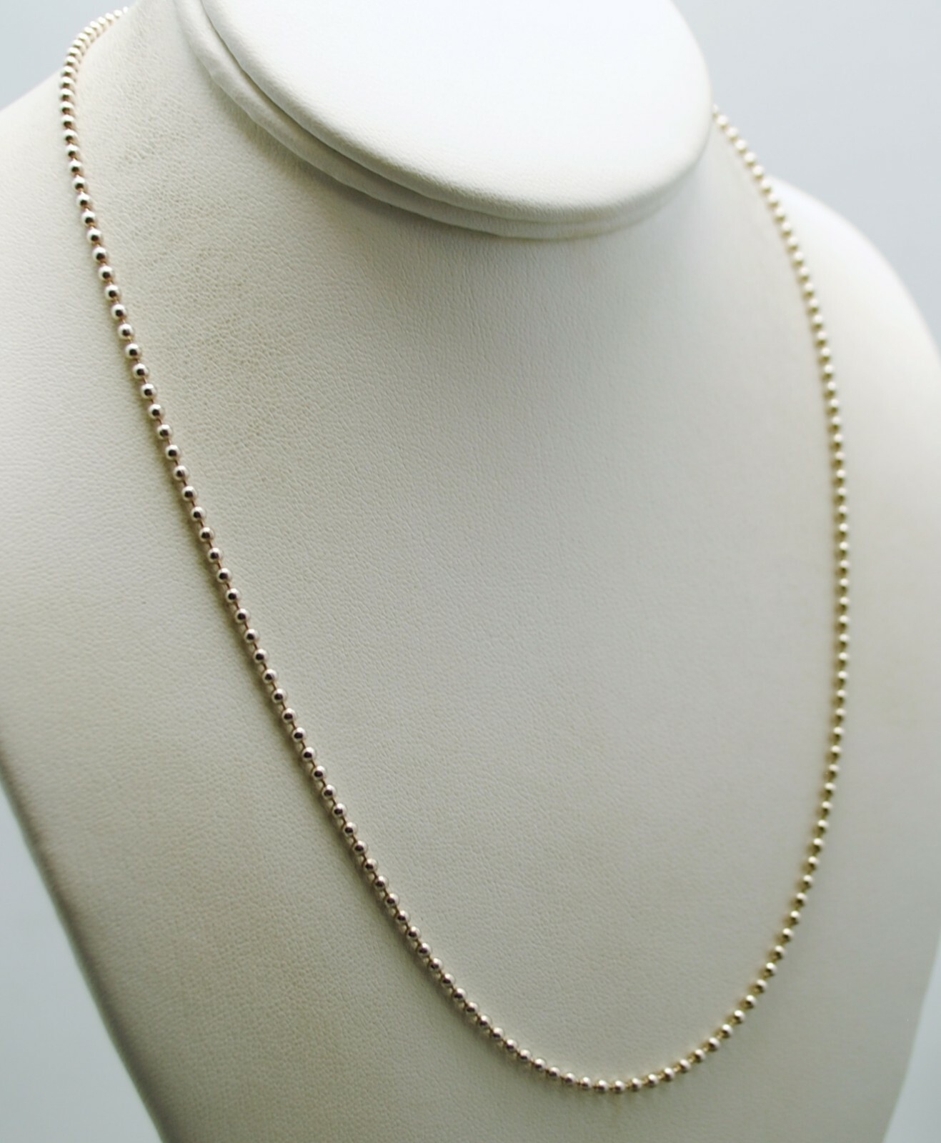 STERLING SILVER BEADED CHAIN LINK NECKLACE 20.0″ #F167