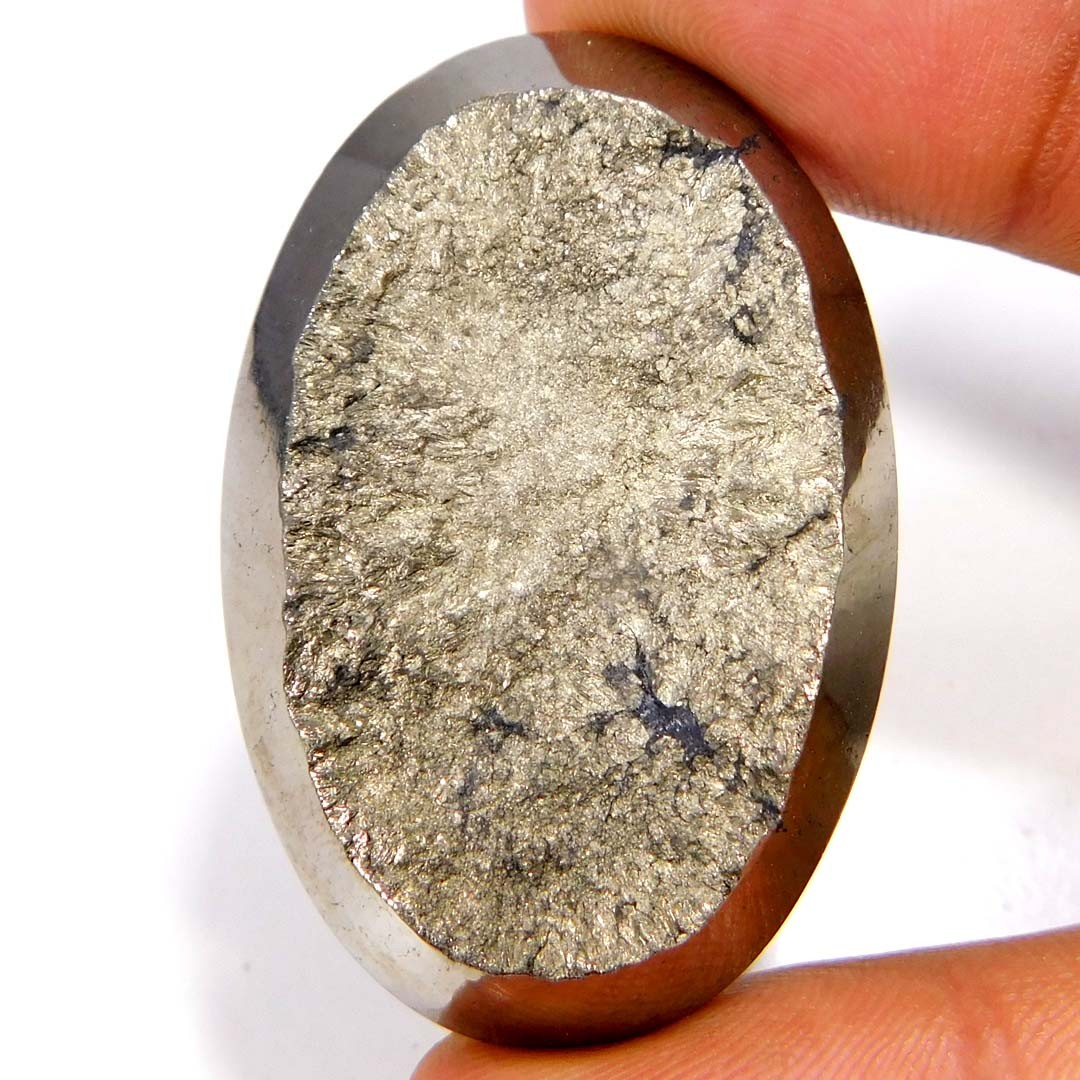 Natural FABULOUS Pyrite Druzy 141.90Cts. Oval Cabochon Loose Gemstone