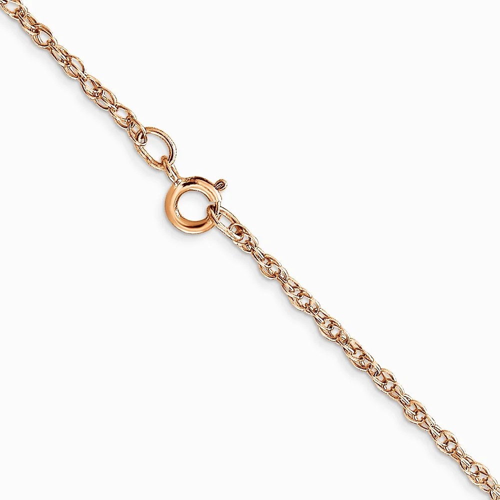 14K Rose Gold 1.15mm Carded Cable Rope Chain Necklace 16″-24″