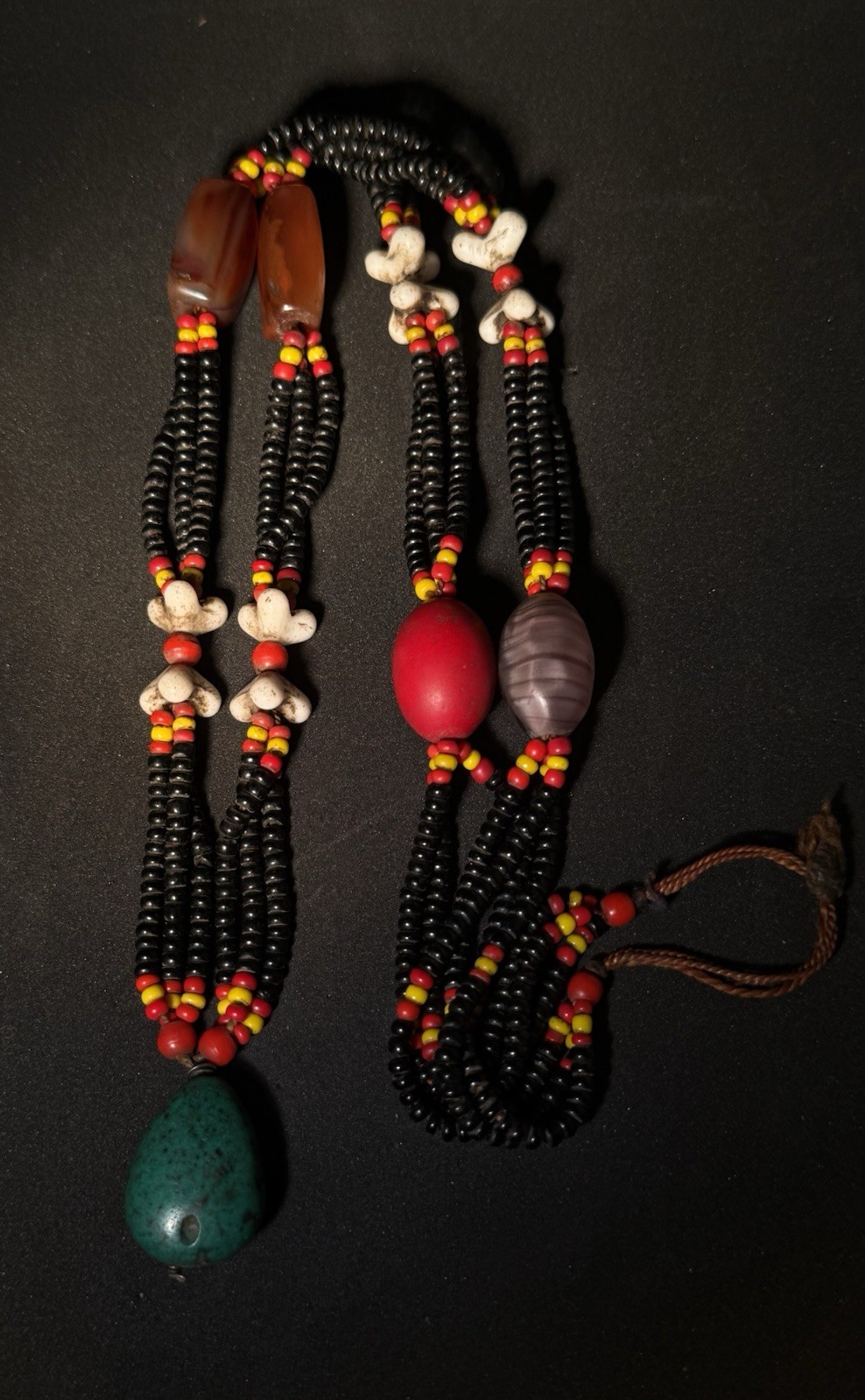 Vintage 26” Tibetan Turquoise & Carnelian Bead Necklace Old Ethnic Tribal