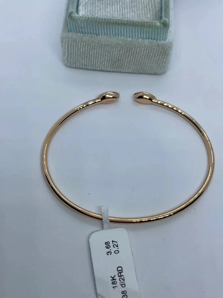0.27 Round Moissanite Flexible Stackable Bangle Bracelet 14K Yellow Gold Plated
