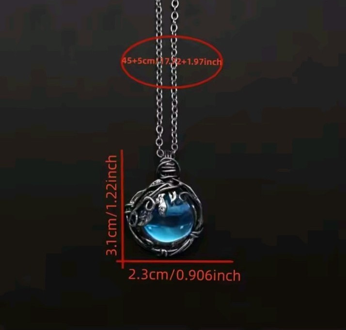 Vintage Crystal Pendant Necklace Gothic Red Quartz Moonstone Charm for Women