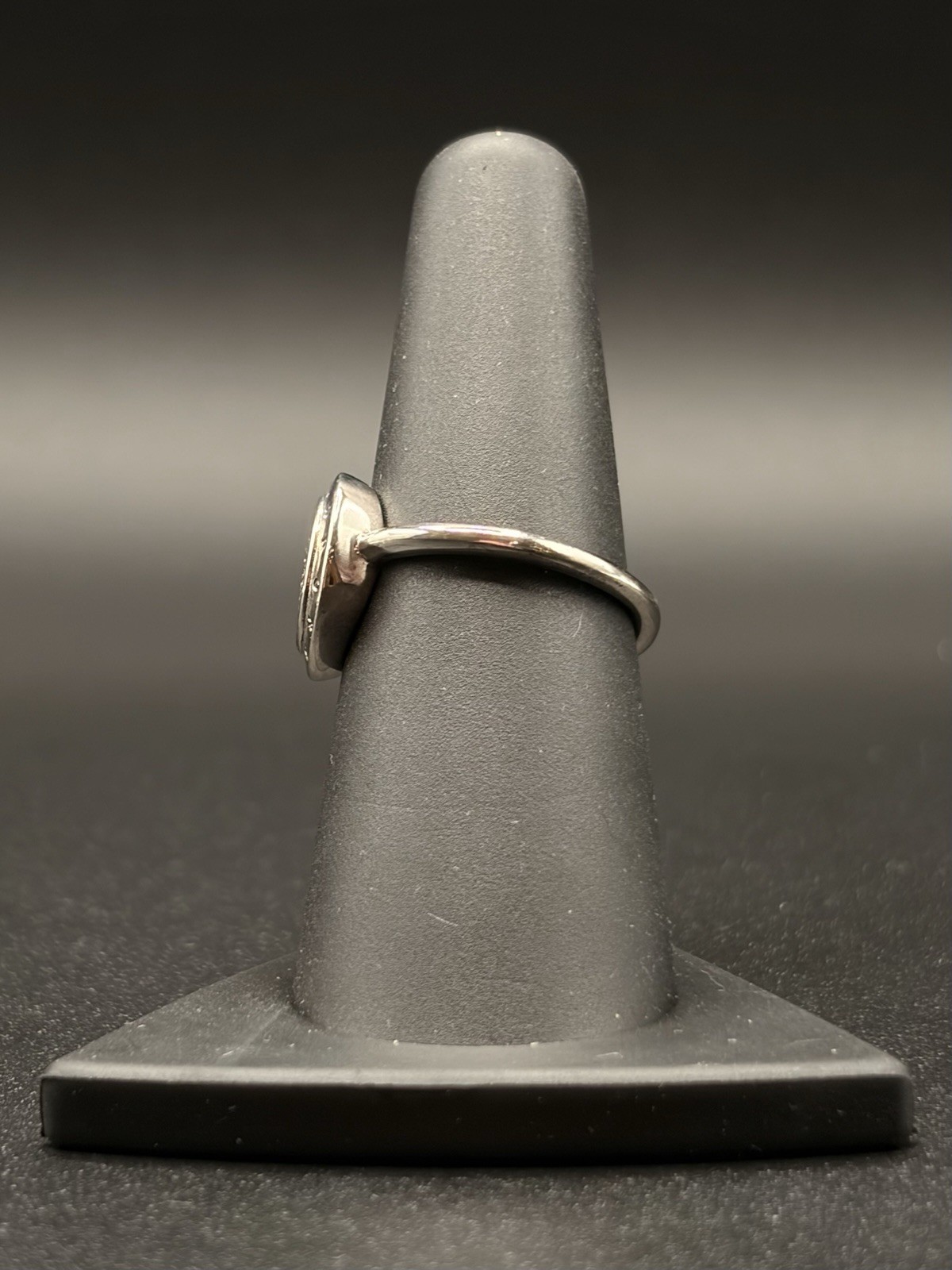 PANDORA SIGNATURE LOGO PAVE 925 STERLING SILVER RING BAND CZ SIZE 7 ALE 54