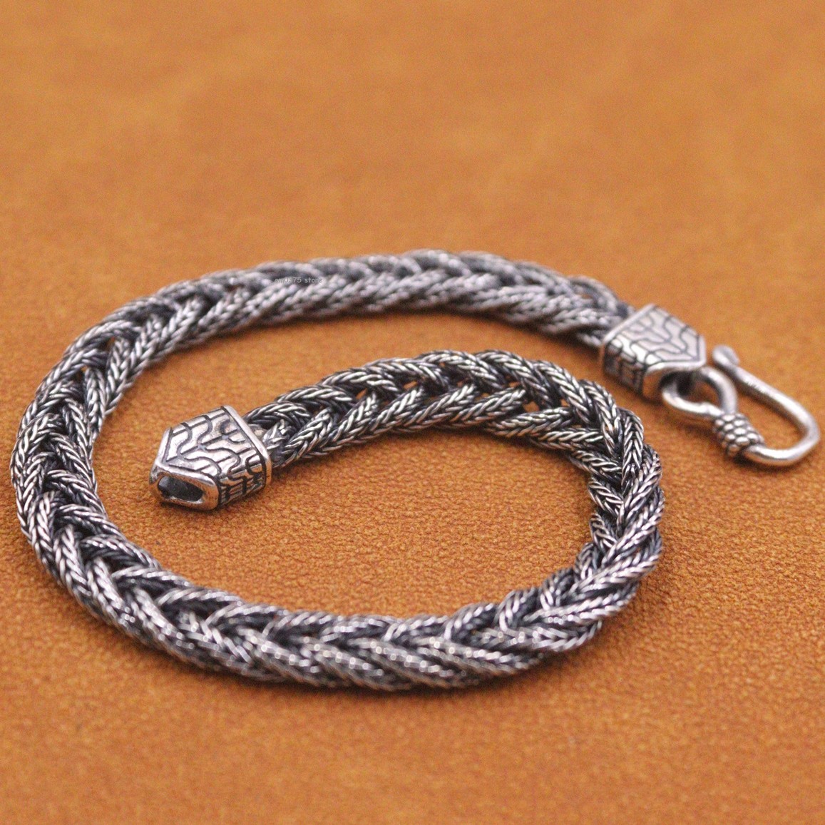 Real 925 Sterling Silver Bracelet For Men Women 5mm Weave Curb Link 7.5-8.2inch