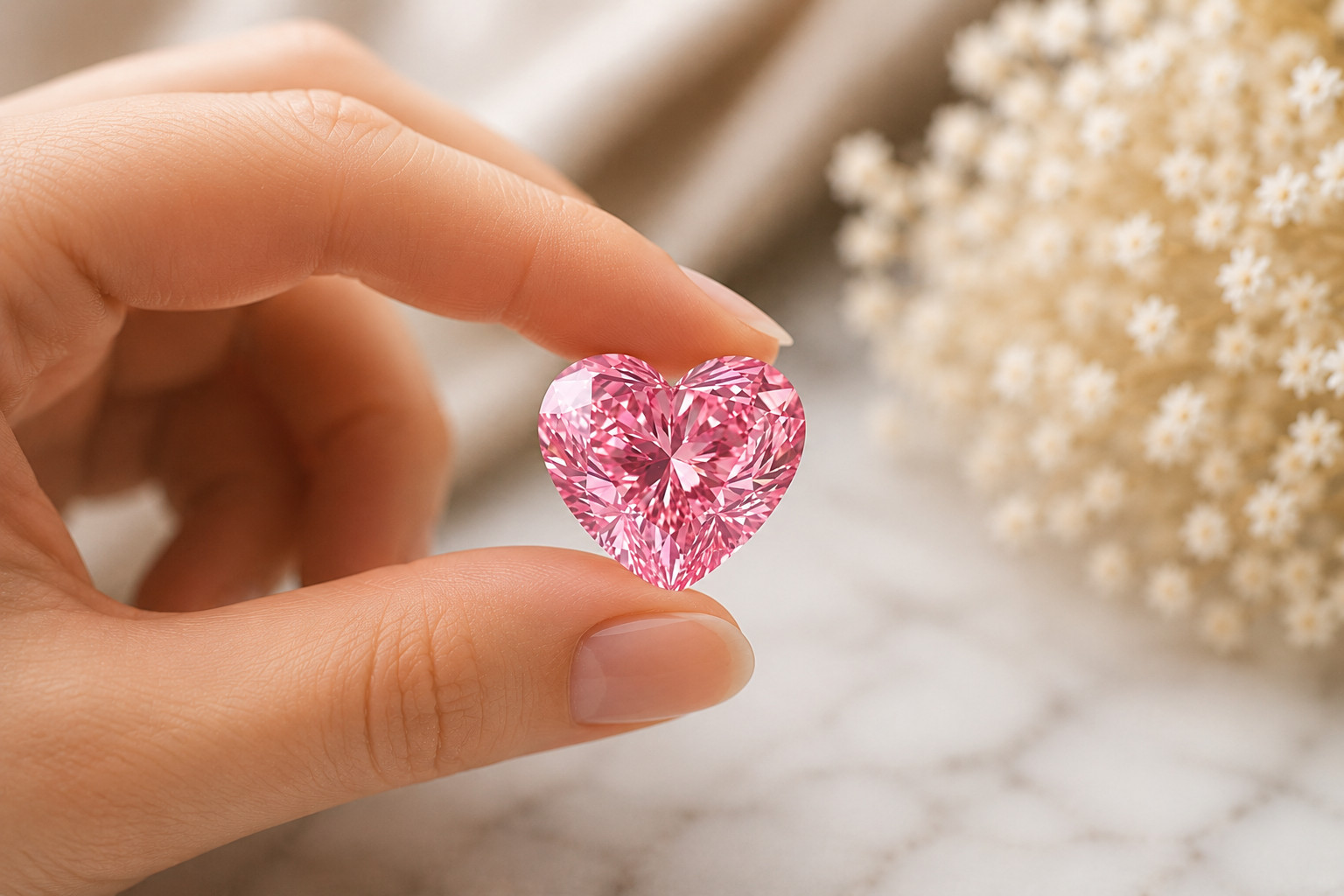 5 CT Fancy Pink Color, Heart Cut VVS1 Moss Diamond Premium gemstone 11.50 MM