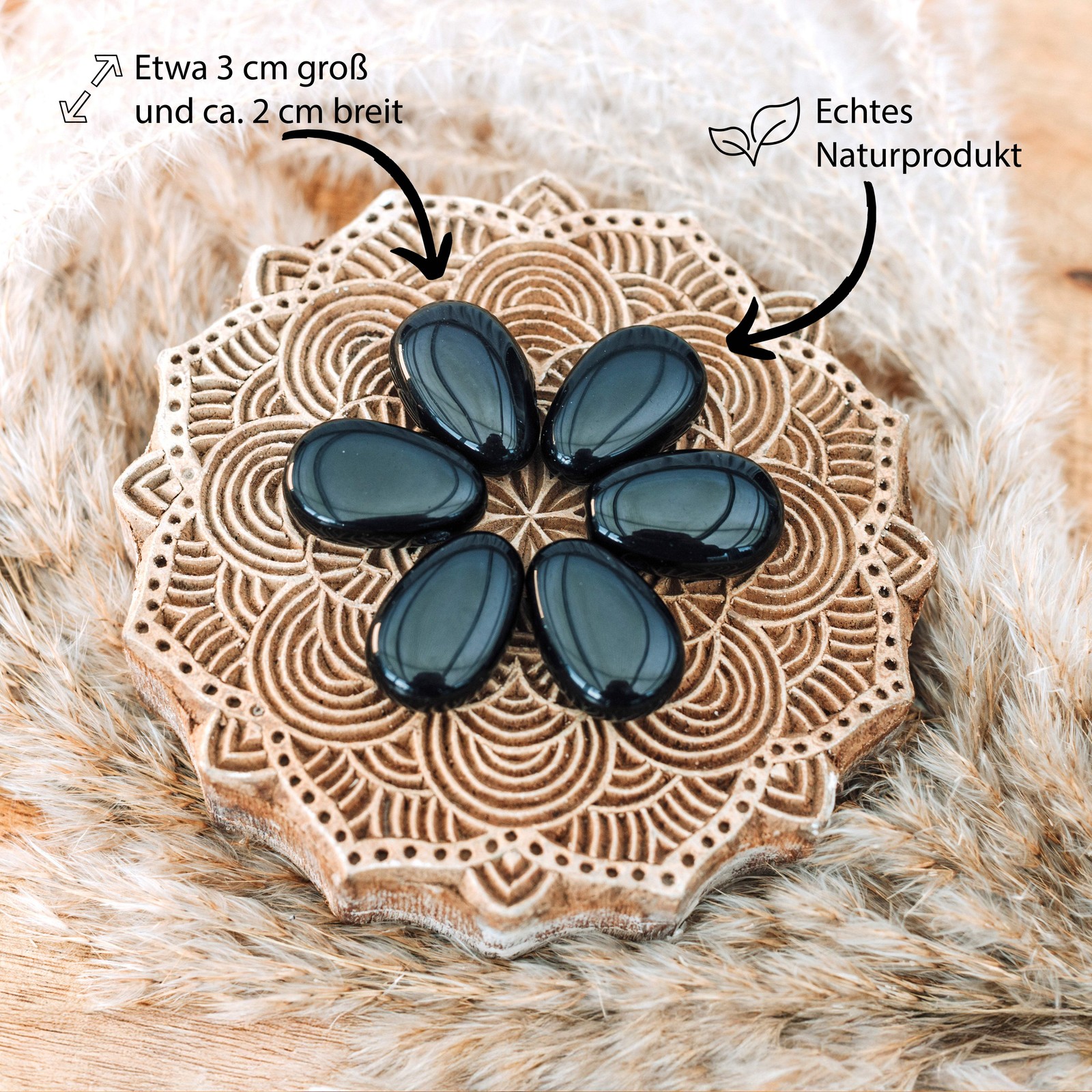 Black Obsidian Drop Pendant with Cotton Band Drilled | Gemstone Jewelry