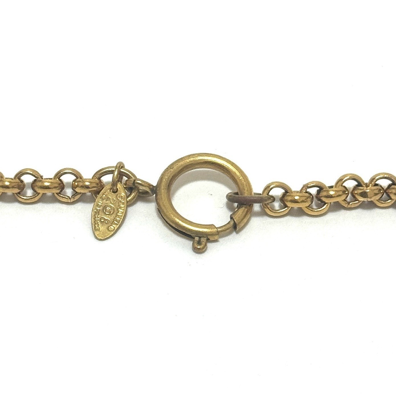 CHANEL 3027 COCO Mark CC Logo Round Necklace Gold Vintage Authentic JAPAN