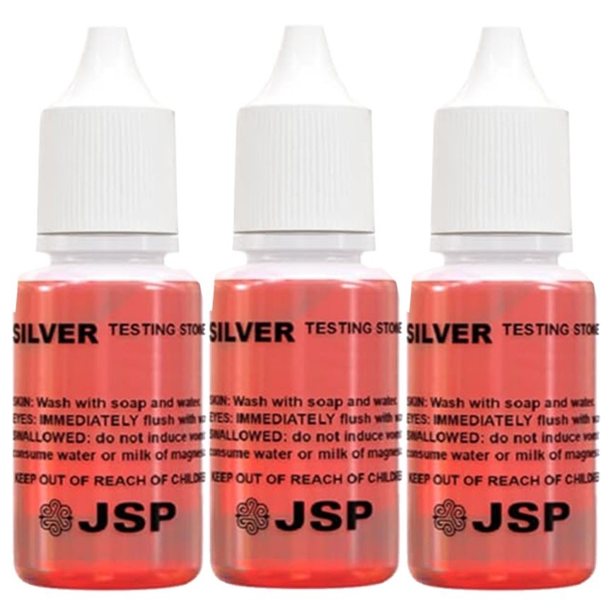 3 Bottles Silver Test Acid Testing Jewelry Solution Liquid Metal Tester