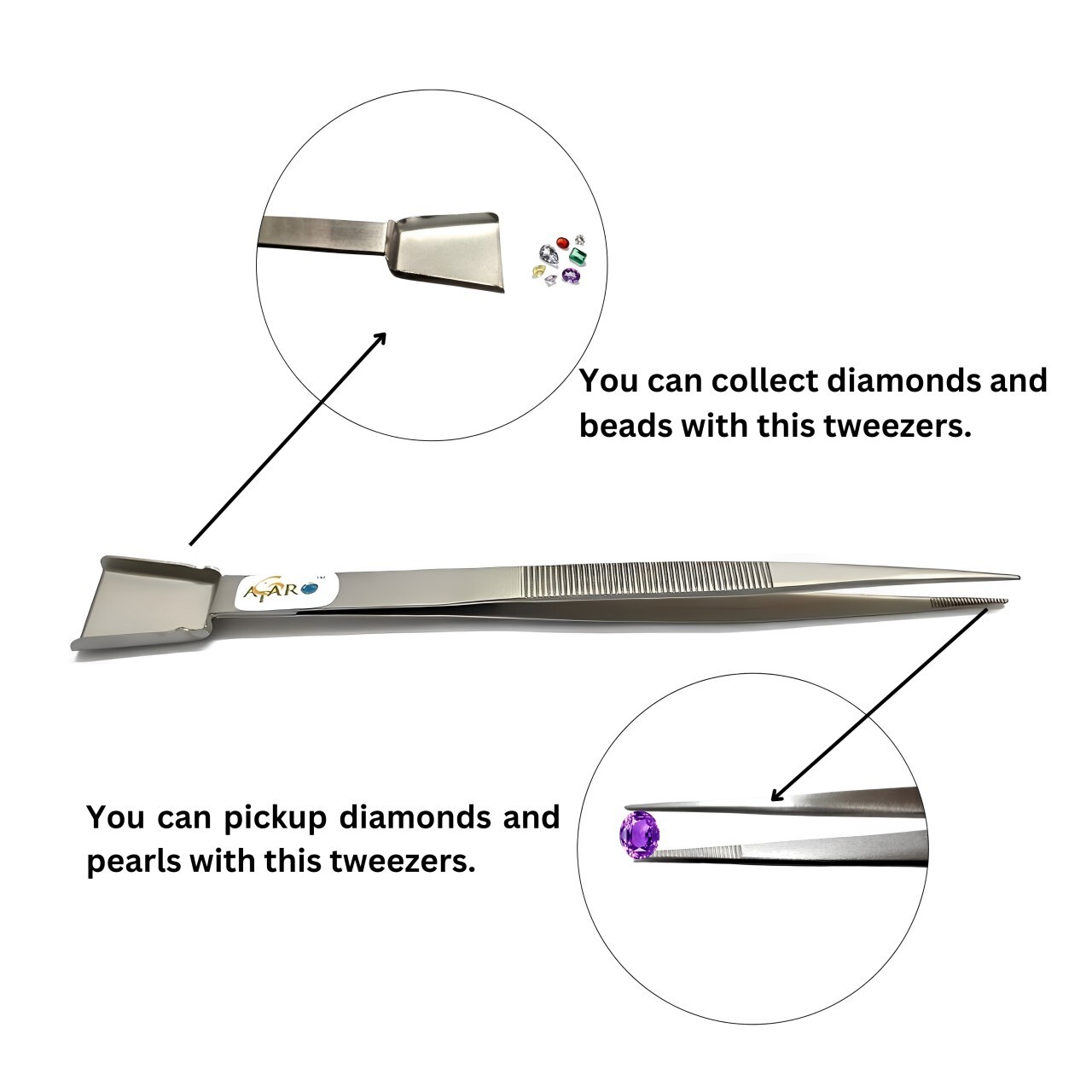 ATAR 4 Pieces Jewelry Gems Diamond Tweezers Holder Pickup Tools for Gems ATL29..