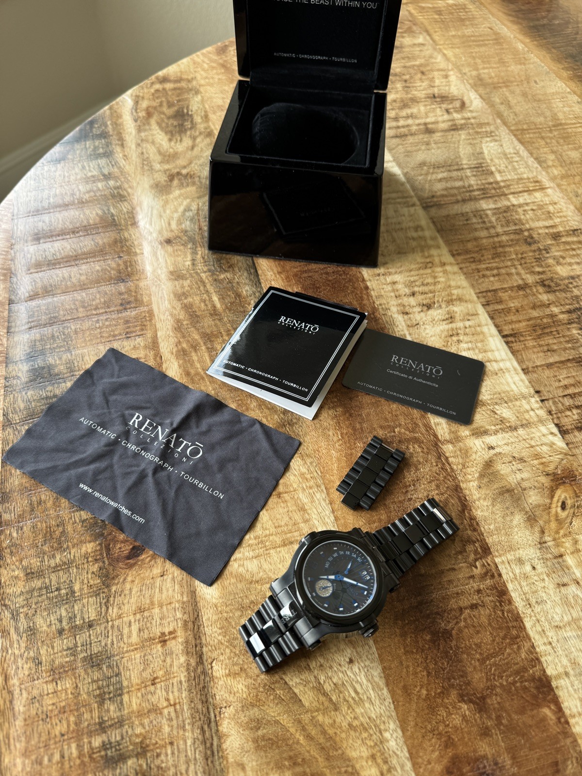 Renato T-Rex Watch Gunmetal Grey with Mother of Pearl Face And Diamonds