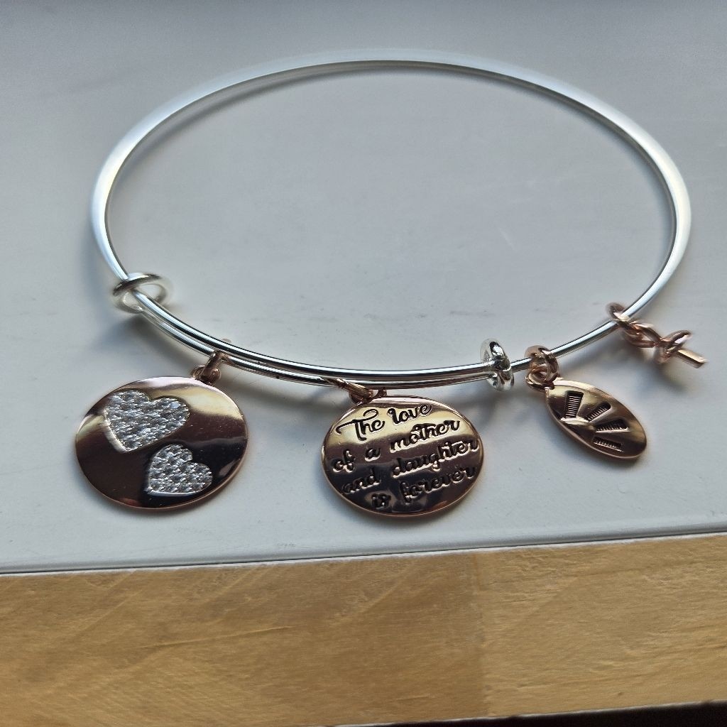Women’s Unbranded Silver Rose Gold Charm Bracelet One Size