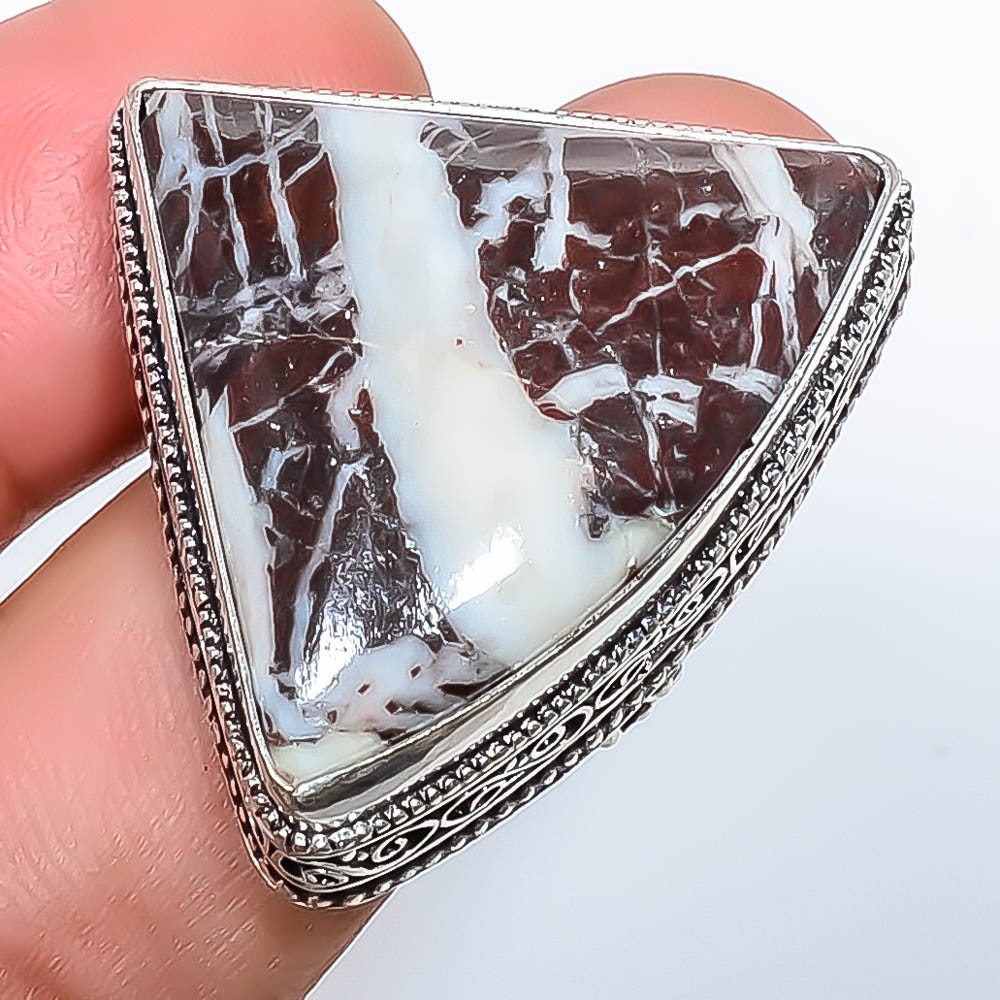 Cappuccino Jasper 925 Silver Plated Fine Art Ring s.9 TR4063-339