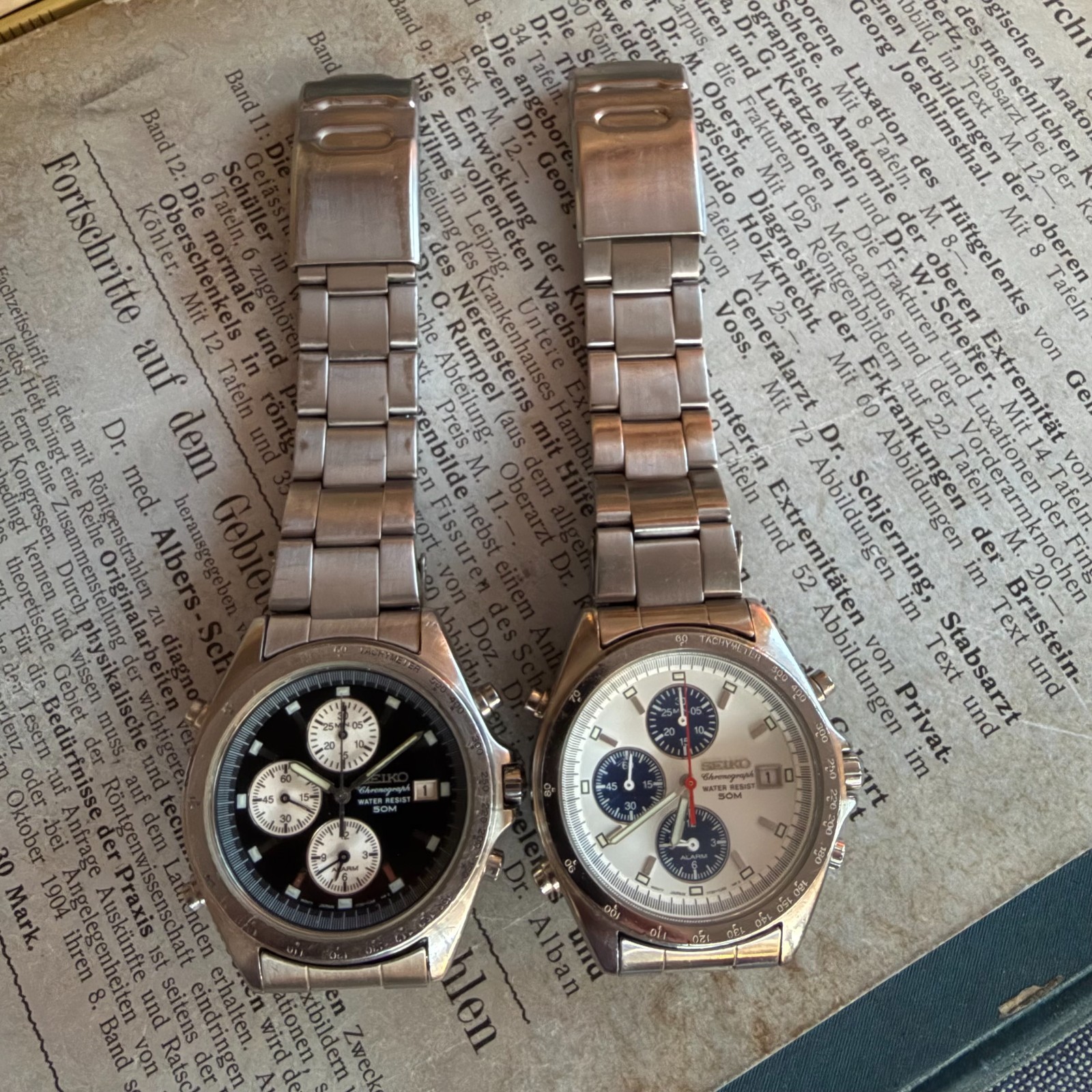 Vintage Seiko 7T32-7F80 Reverse Panda Chronograph Alarm SDWE01P1 Quartz 1991