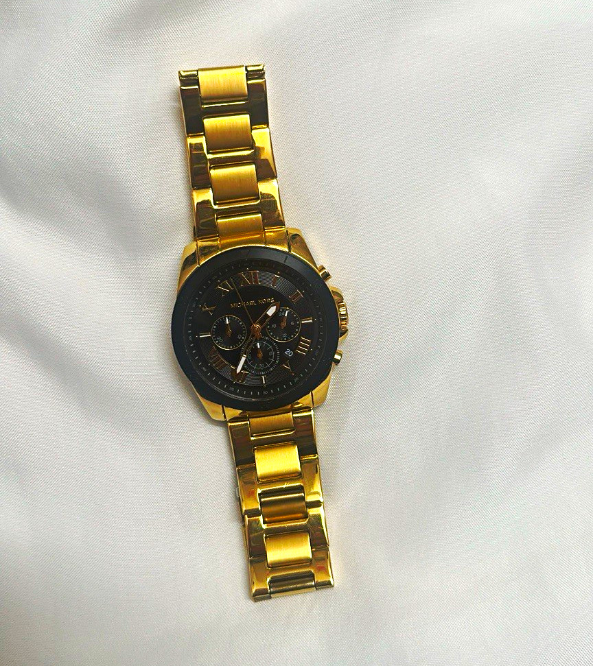 Michael Kors MK-3196 Quartz Chronograph 50m Gold-Tone Bracelet Black Dial